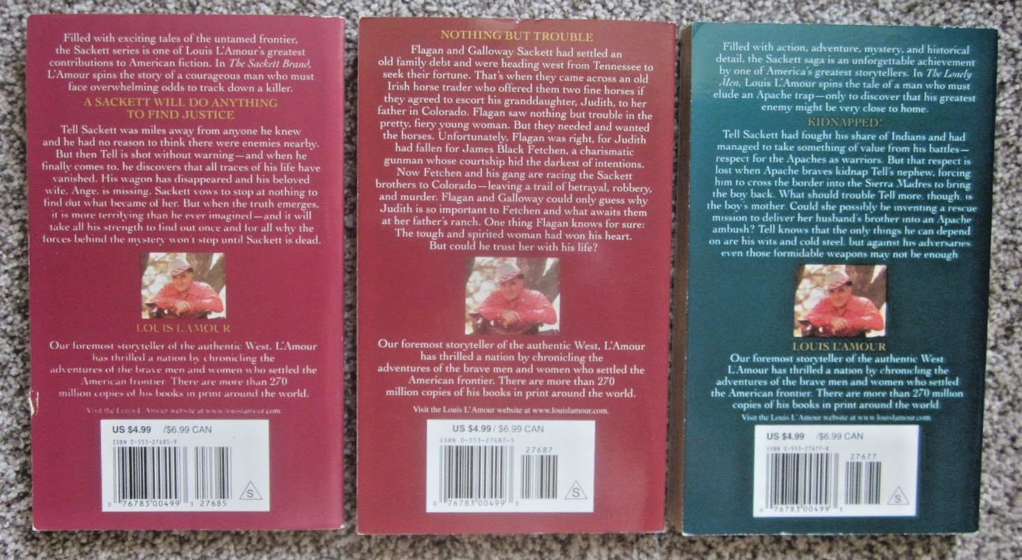 THE SACKETTS by LOUIS L’AMOUR / BKS 1-17 excl 6.5 & 8.5 / 17 PB / BANTAM