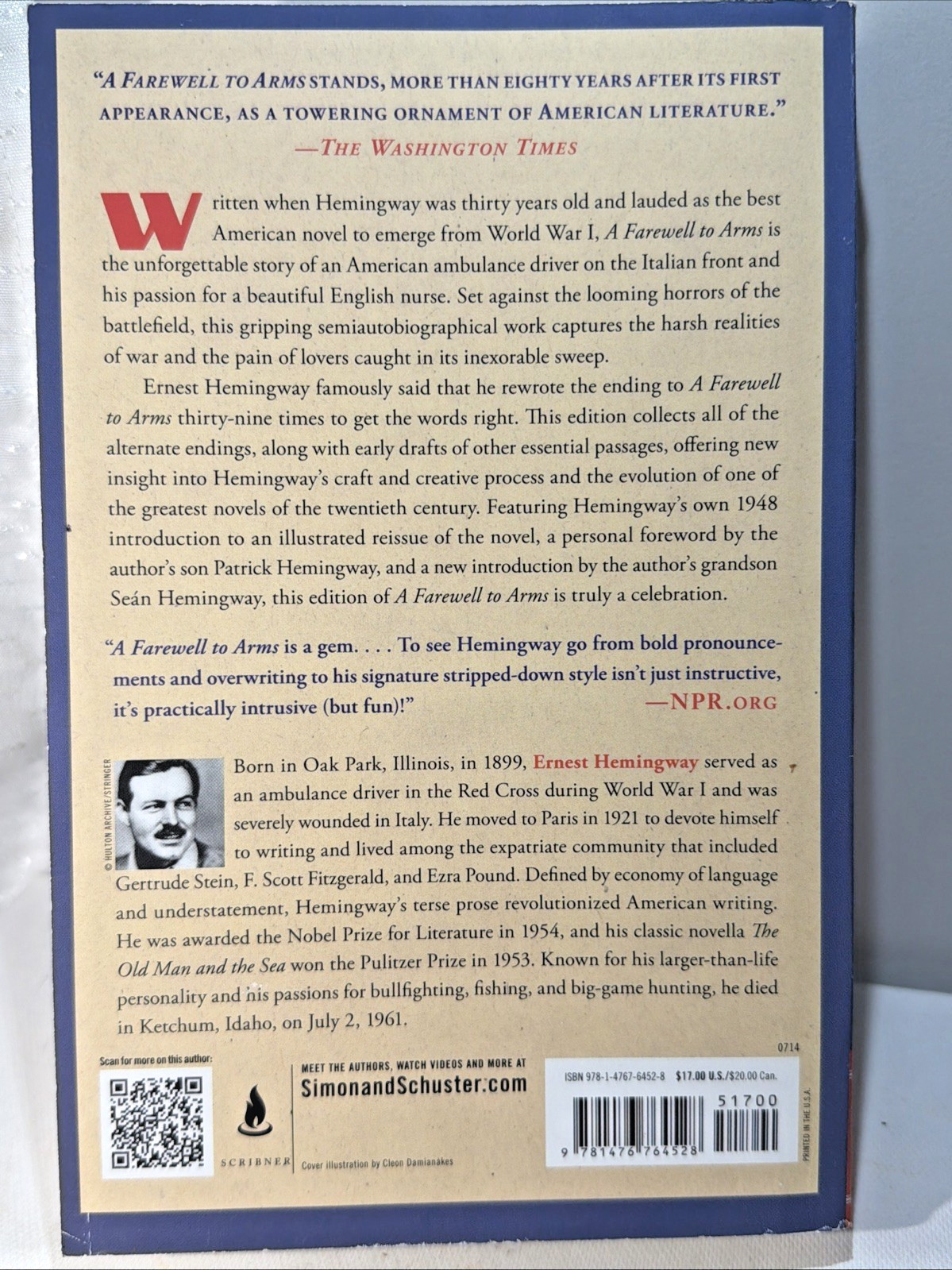 A Farewell to Arms The Hemingway Library Edition – Ernest Hemingway