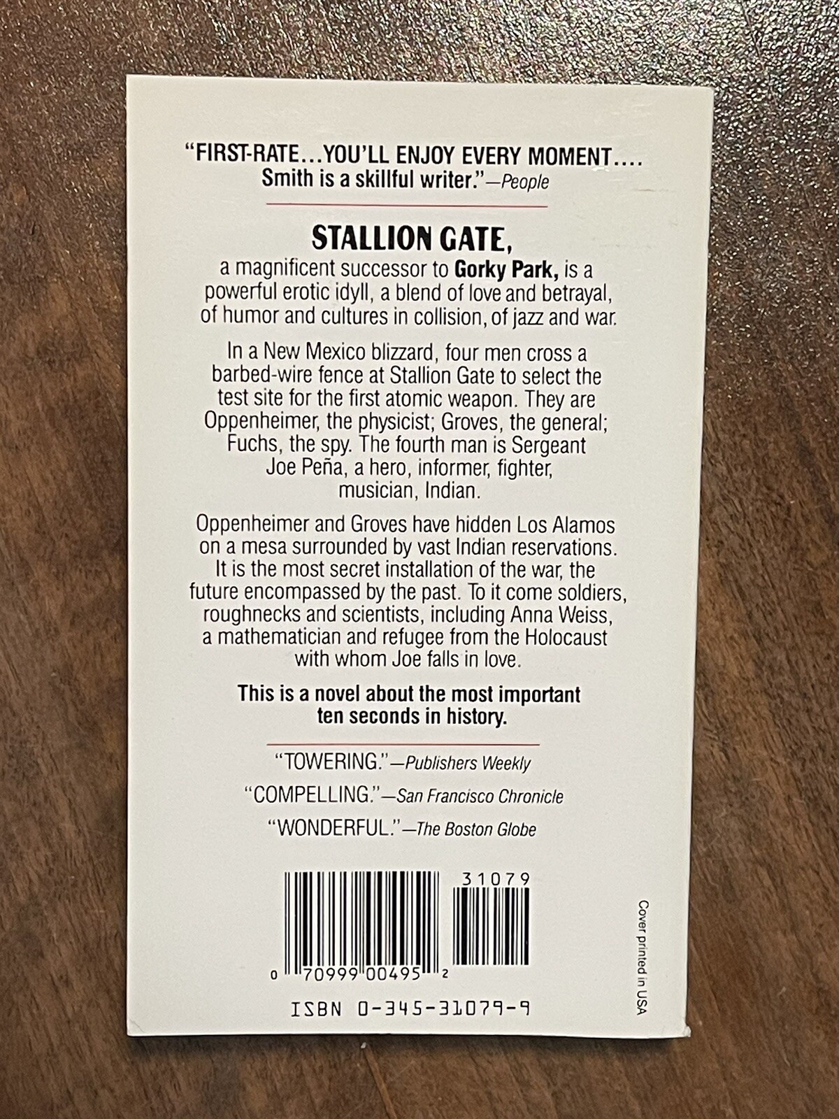 Stallion Gate: A Novel by Martin Cruz Smith (1987, Mass Market) New Unread Copy!