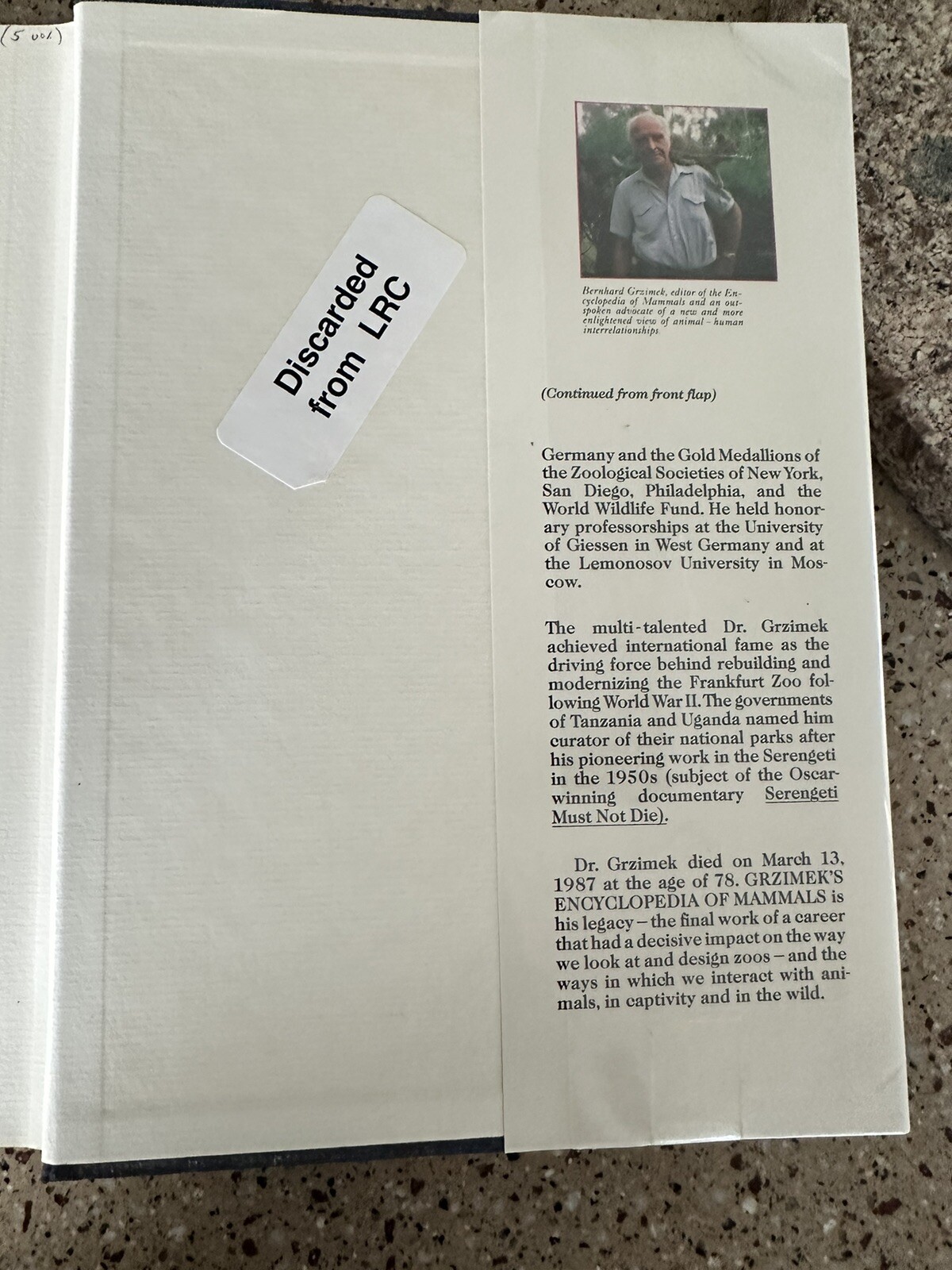 Grzimek’s Encyclopedia of Mammals (Volume 5) By Parker, Sybil P. 648 Pages Photo