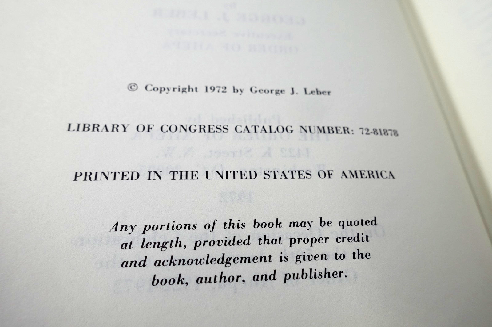 Vintage The Order of AHEPA 1922-1972 George Leber HC Book Greek Association