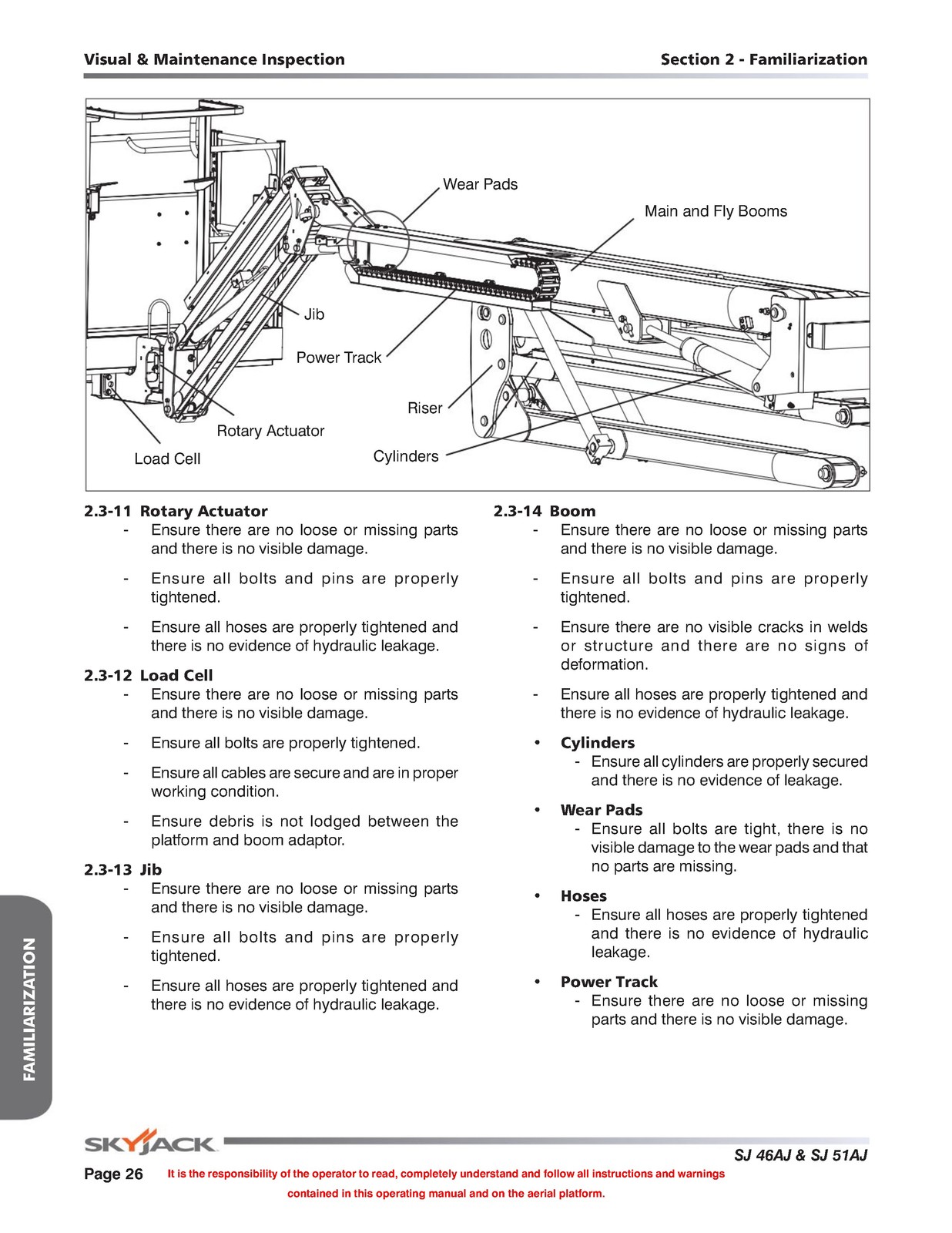 SKYJACK SJ46AJ SJ51AJ Articulating Boom Operators Manual 2018 – WIRE BOUND