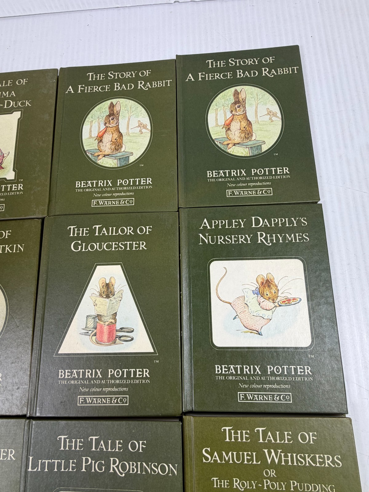 Lot of 16 Beatrix Potter Little Green Books by Frederick Warne Vintage Hardcover