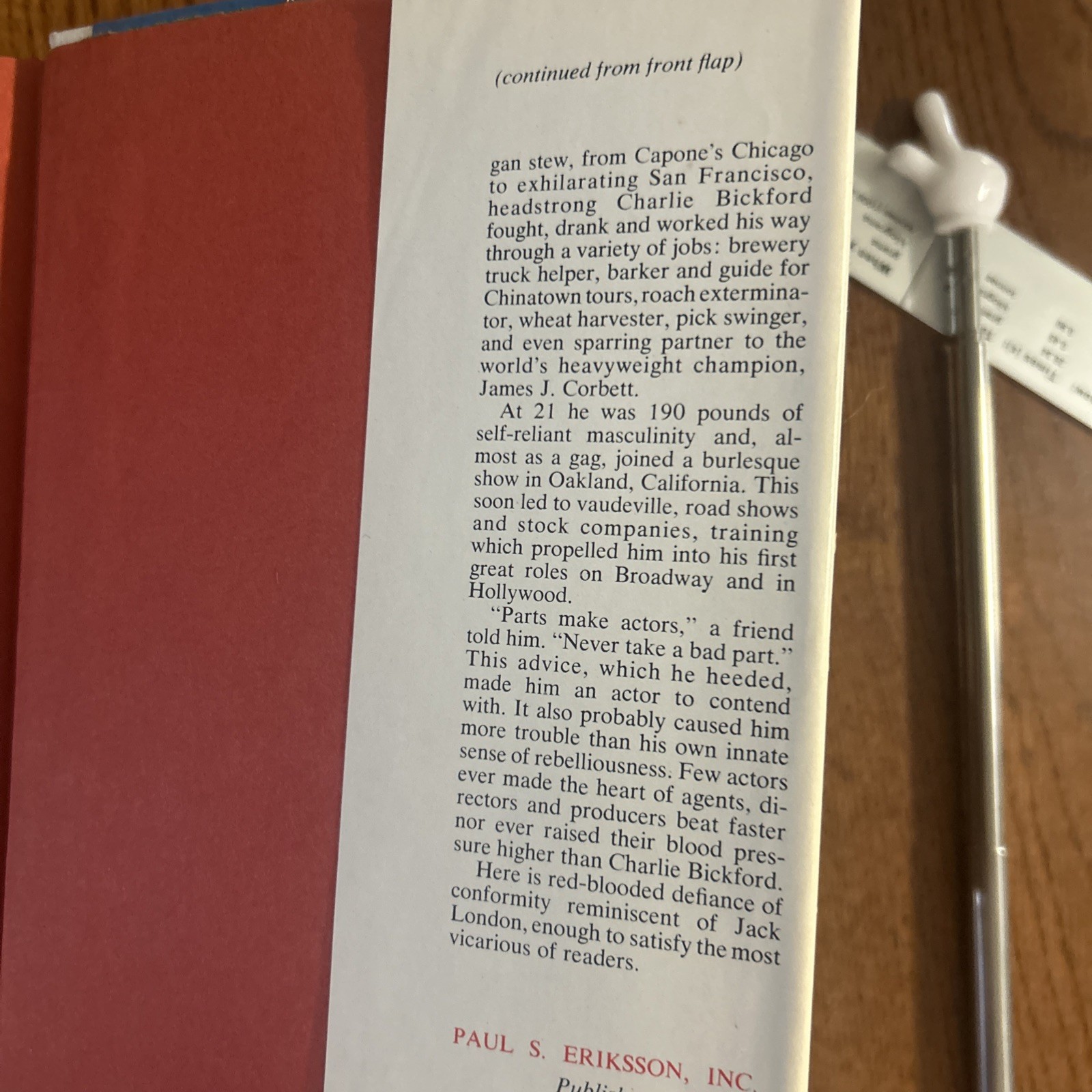 Bulls, Balls, Bicycles & Actors, Bickford, C, strong willed actor, 2nd Printing