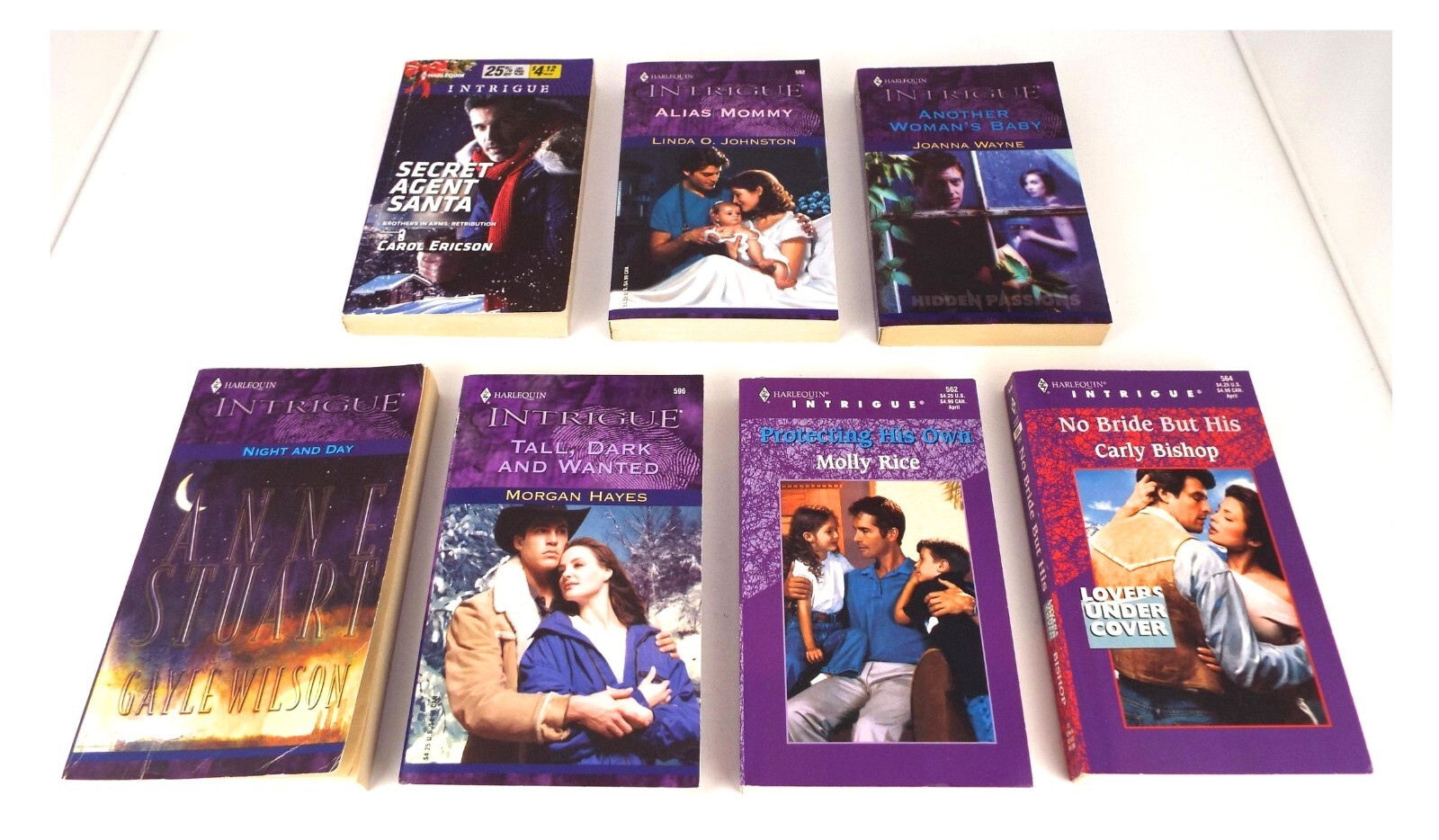 7 Harlequin Intrigue Paperback Books ~ Romance Suspense ~Secret Agent Santa