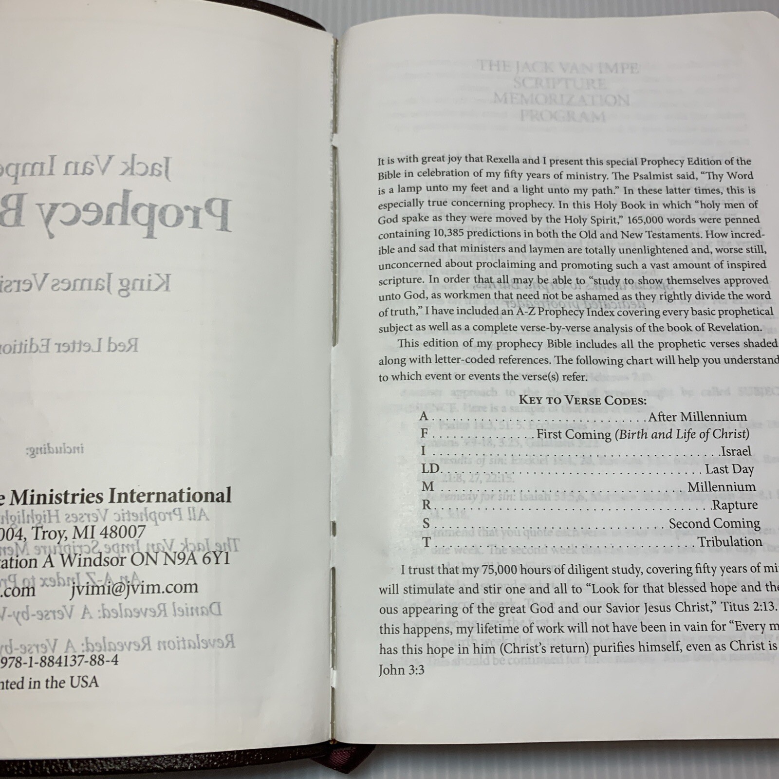 The Jack Van Impe Prophecy Bible, KJV Red Letter Limited Special Edition Leather
