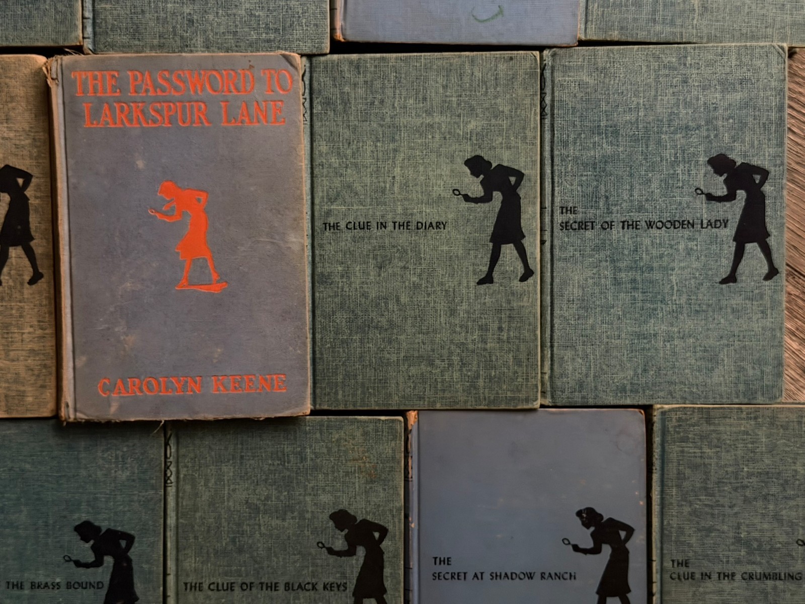 NANCY DREW MYSTERY STORY Book Hardcover 22pc Lot Blue Tweed Carolyn Keene