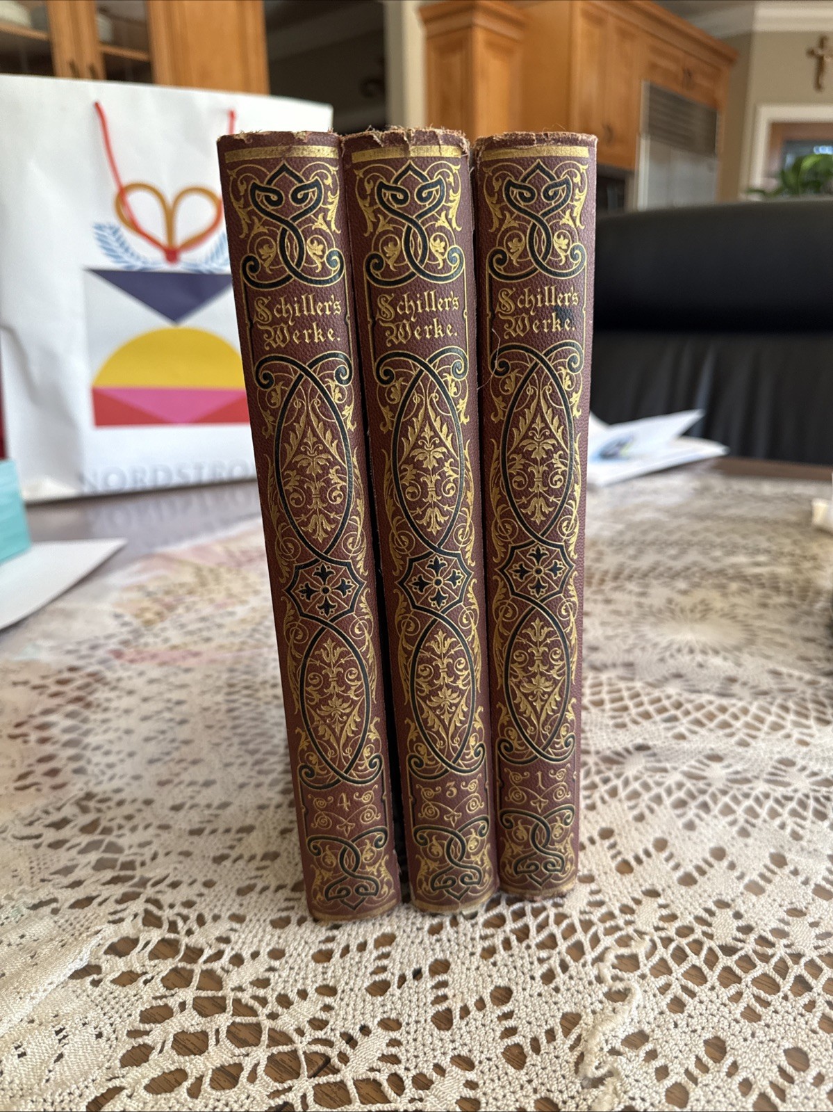 Antique Schiller’s Werke 3 Volumes German Language Volume 1, 3 And 4 In The Set