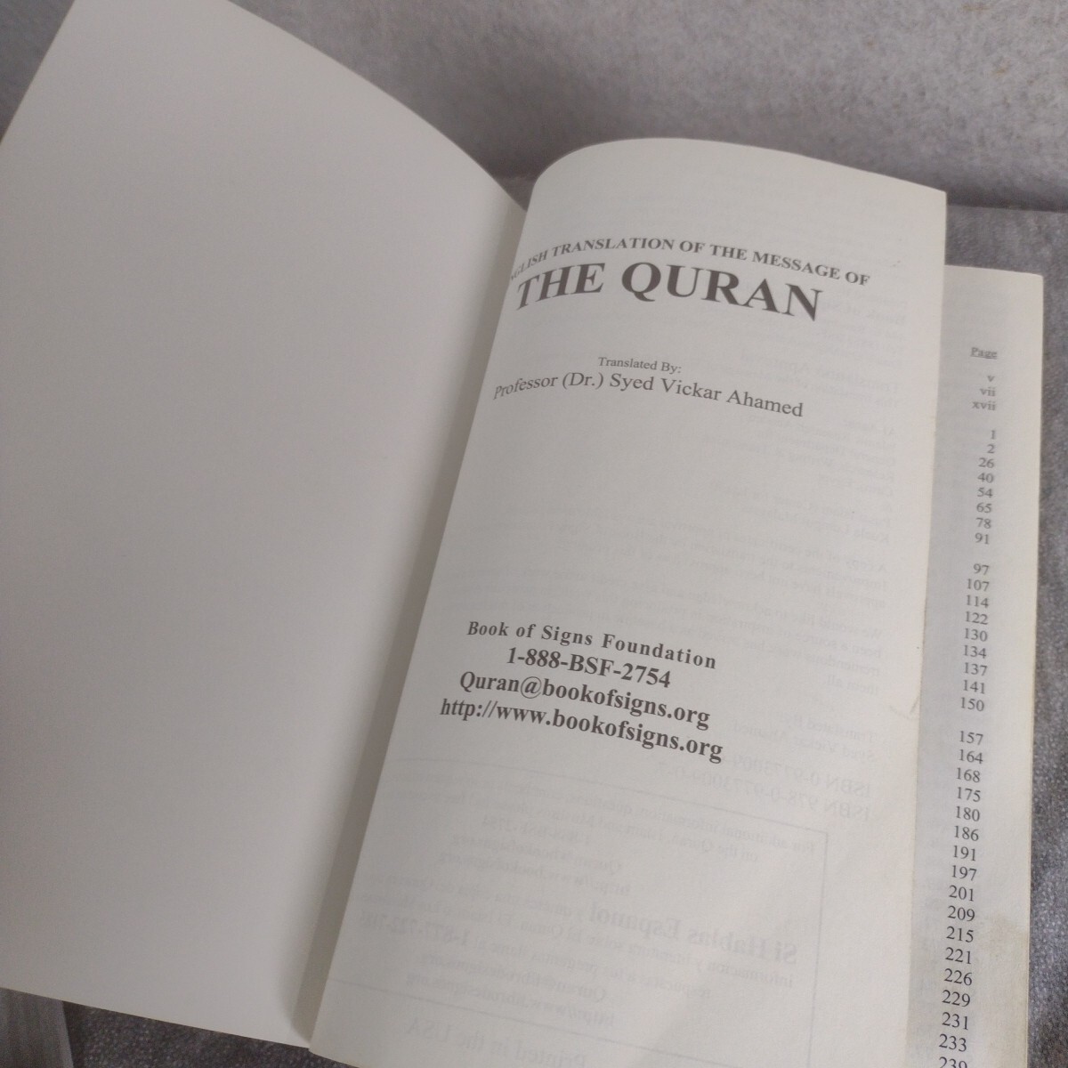 Quran : English Translation of the Meaning Of by Syed Vickar Ahamed 2005 PB