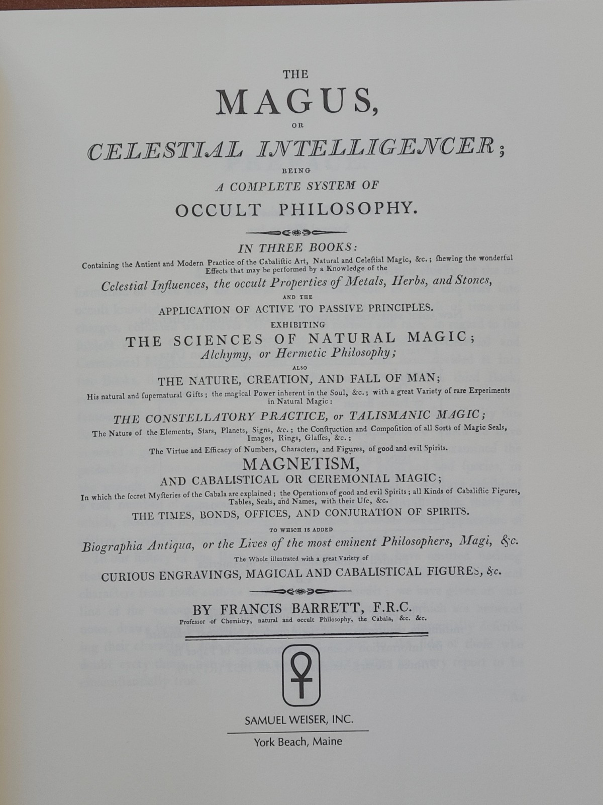 Francis Barrett; ‚The Magus‘, 2000 Weiser Books facsimile reprint