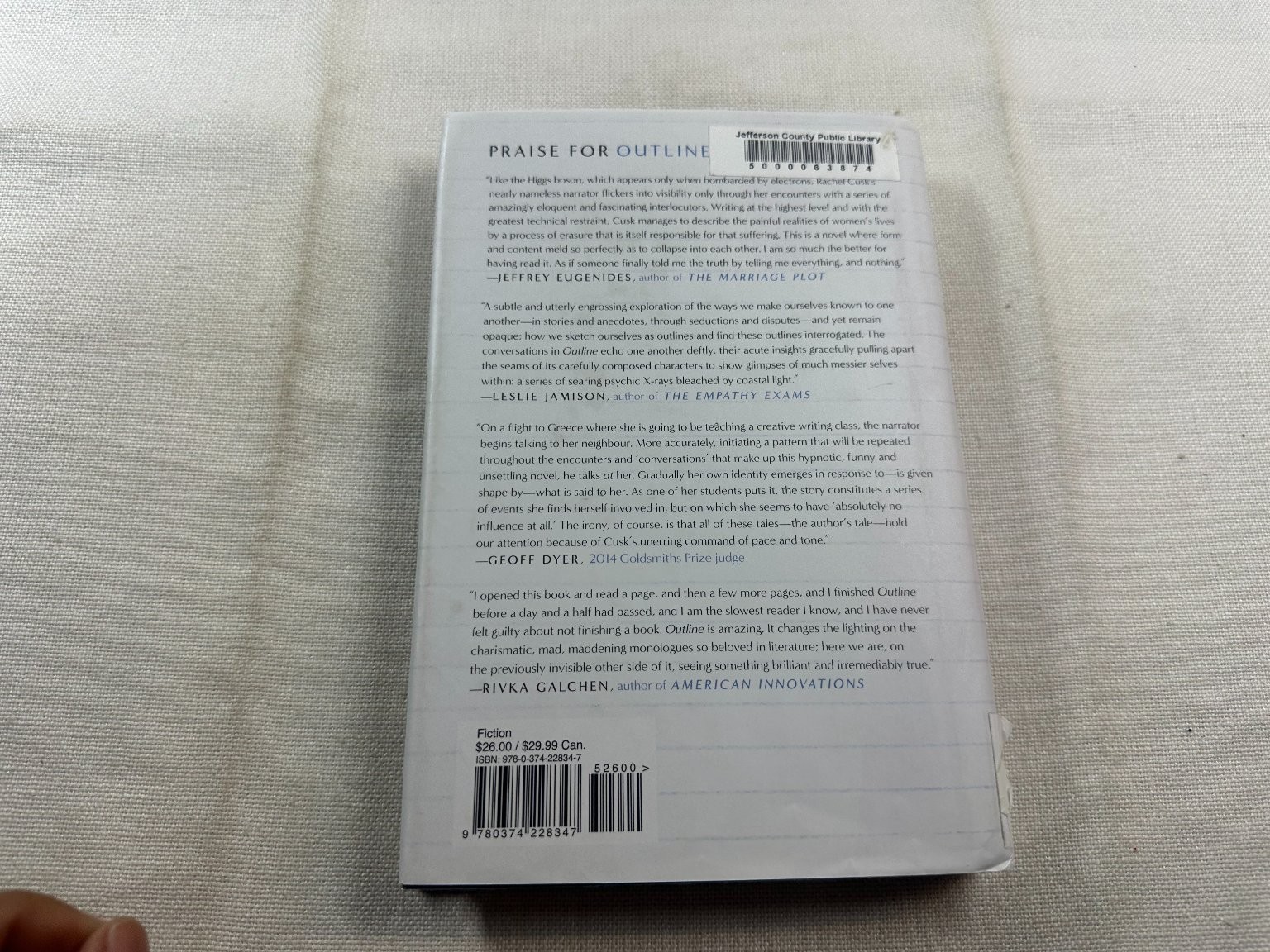 Outline Rachel Cusk 2015 First American Edition Novel Farrar Straus and Giroux