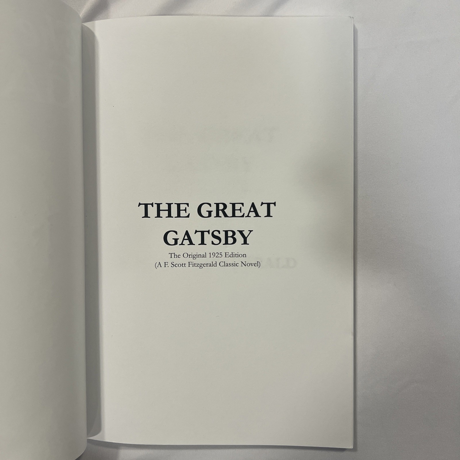 THE GREAT GATSBY The Original 1925 Edition A F. Scott Fitzgerald Classic Novel