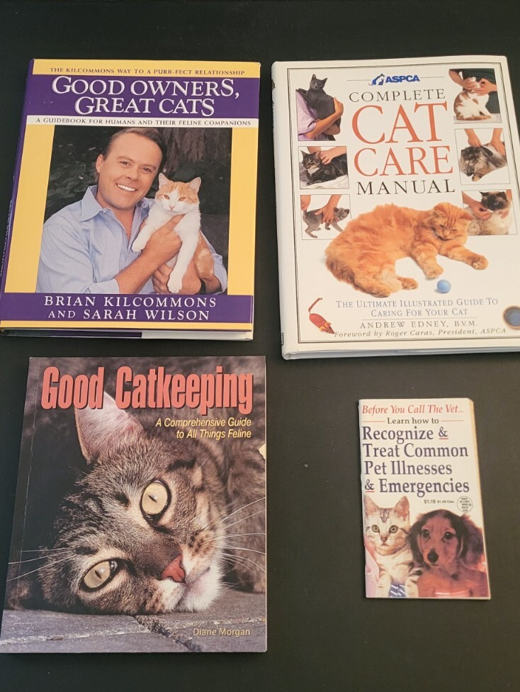 Lot 4 assorted cat care books