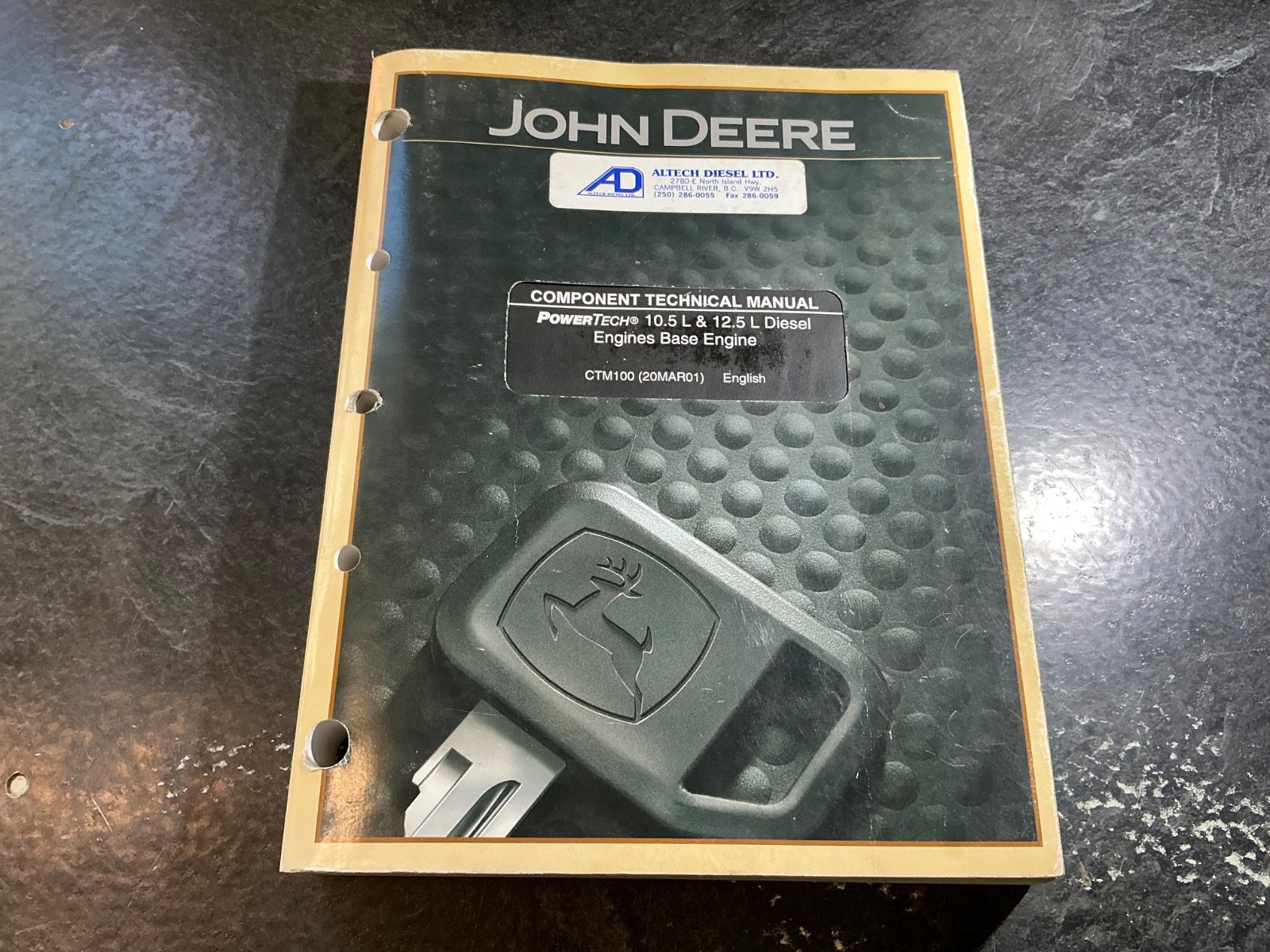 John Deere 10.5L & 12.5L Diesel Engines Base Engine Component Technical Manual
