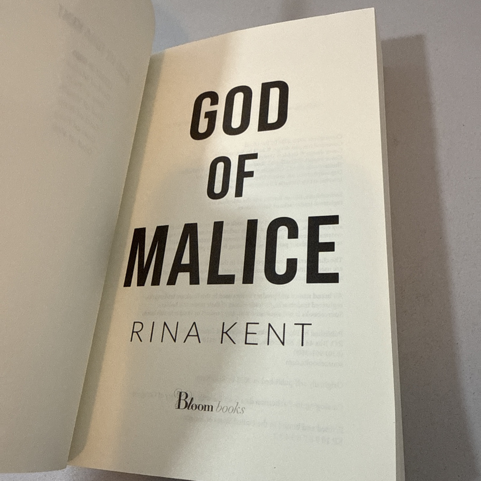God of Malice by Rina Kent (2024, Trade Paperback) Romance Legacy of Gods