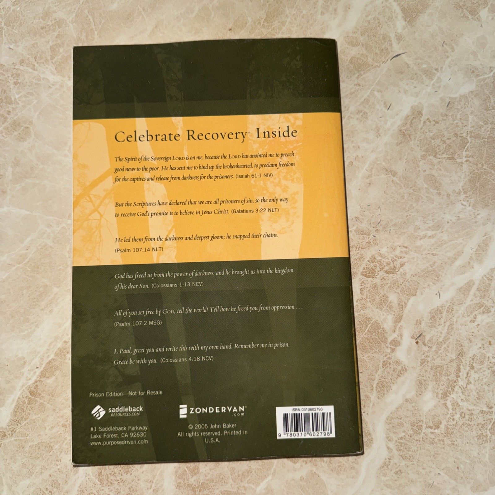 Celebrate Recovery 4 in 1 Prison Edition – PDM by Zondervan Staff (2005,