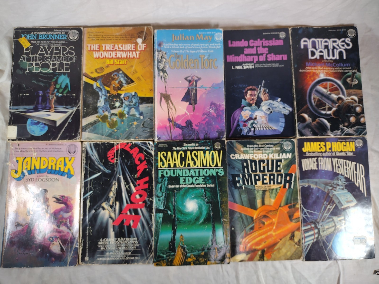 Del Rey Sci-Fi Lot 10 Vintage PB Star Wars Lando Asimov Julian May Brunner SF