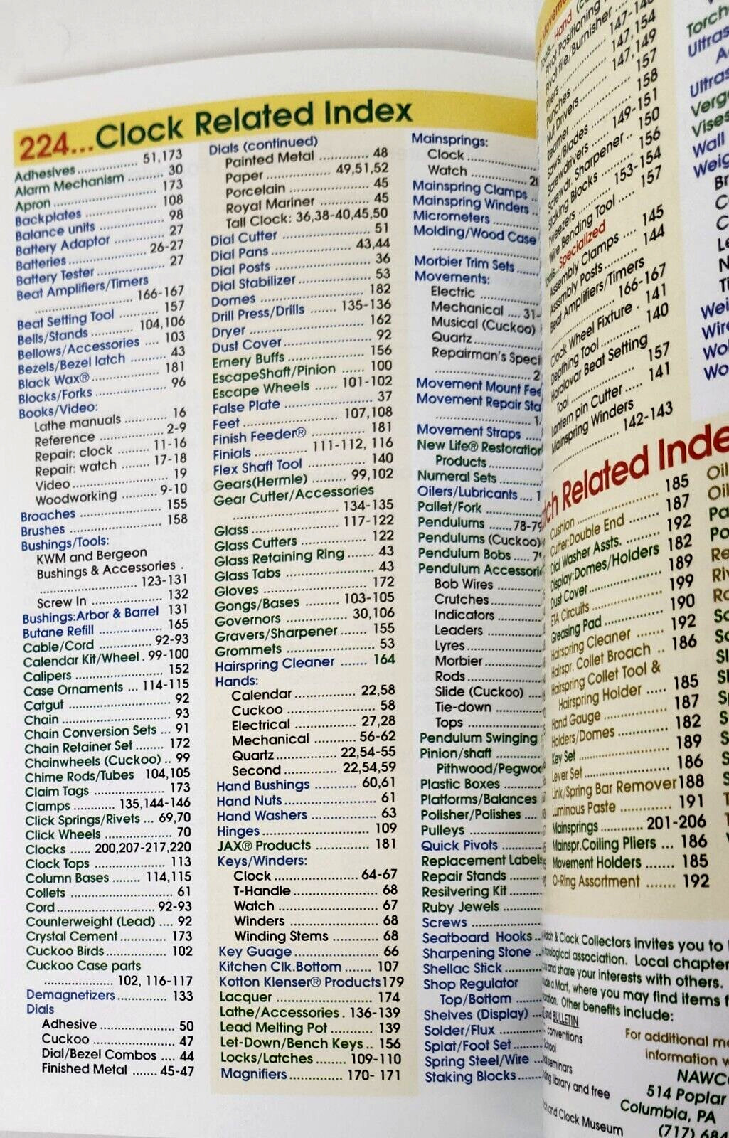 Merritt’s Clock and Watch Repair Supplies, Books, & Tools 2006-2007 Catalog