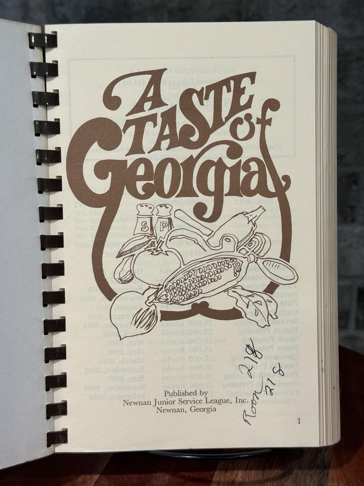 A Taste of Georgia Southern COOKBOOK Newnan Junior Service League 1994 592 pages