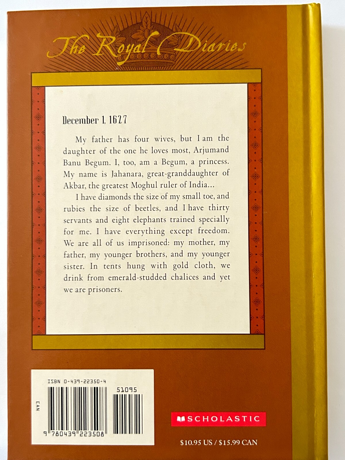 2002 Hardcover (The Royal Diaries) .. Jahanara of India: Princess of Princesses