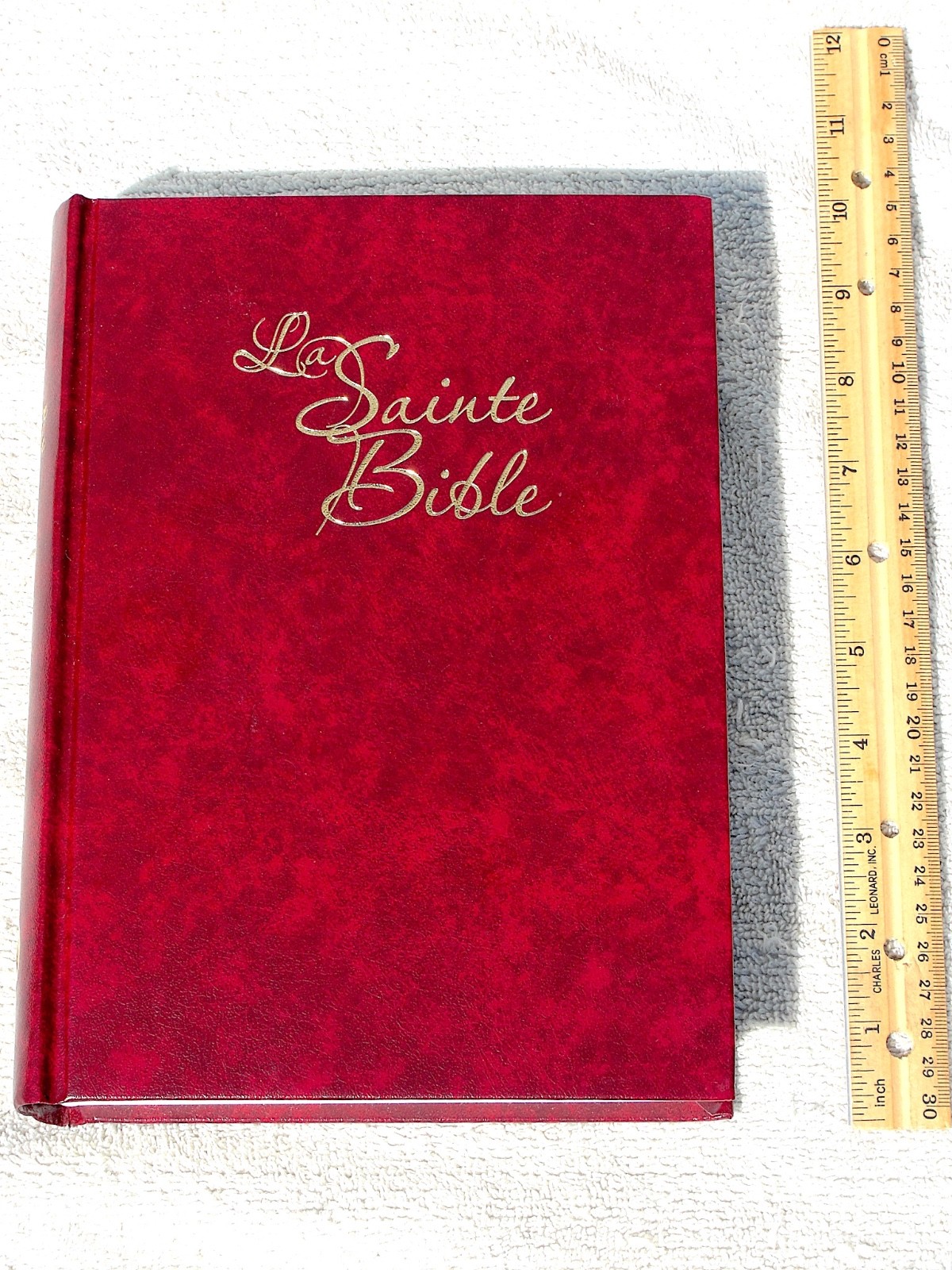 French Bible LARGE PRINT, Louis Segond 1910 Hardback Marbled Ruby Red