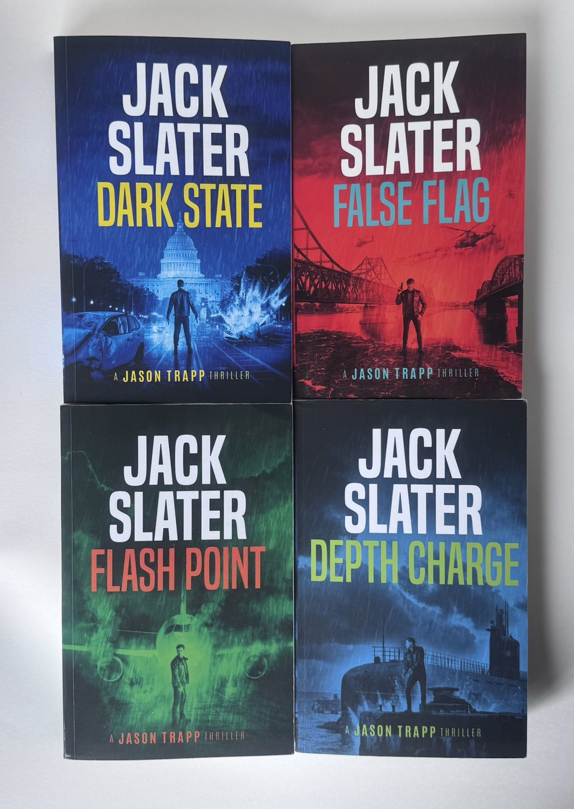 Jason Trapp Books 1-4 Bundle Dark State False Flag Thriller Series Like New Set