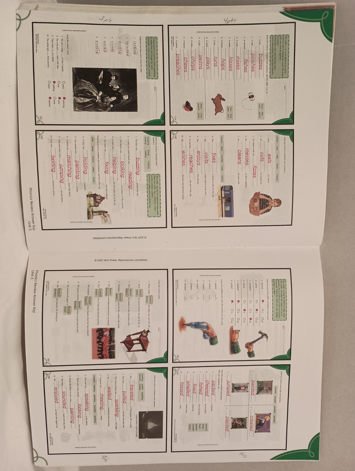 BJU Press Phonics Review Student Edition Answer Key