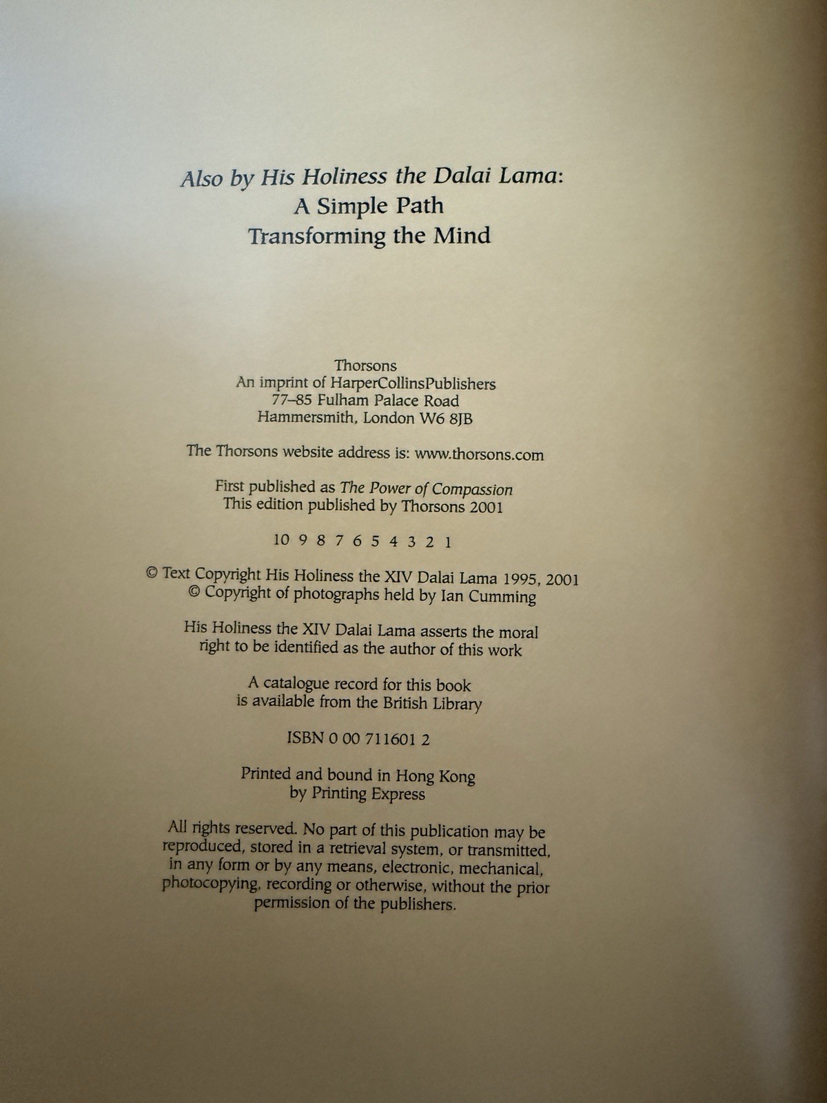 Art of Living : A Guide to Contentment, Joy and Fulfillment by Dalai Lama 2001