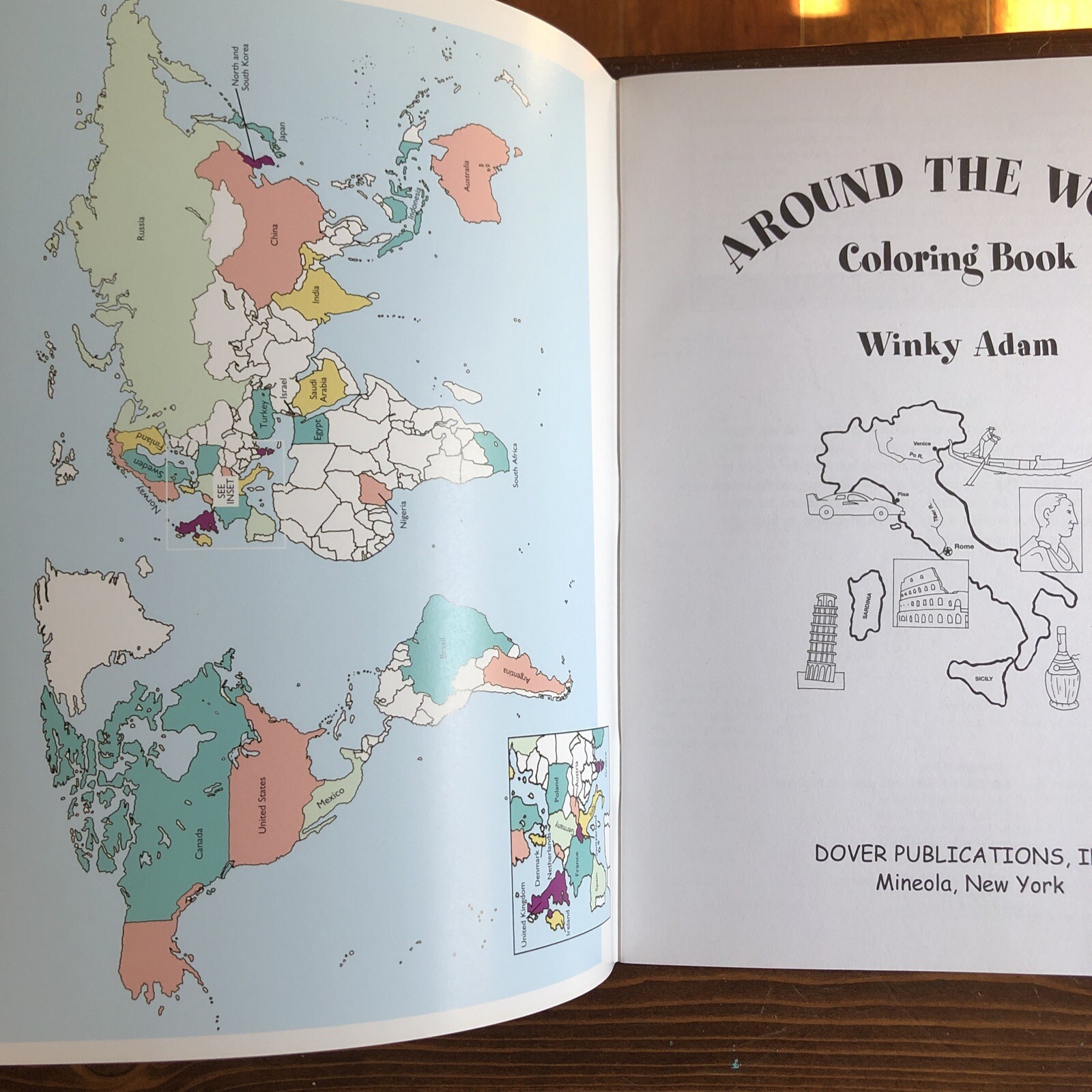 Dover World History Coloring Bk Around the World Coloring Book Winky Adam