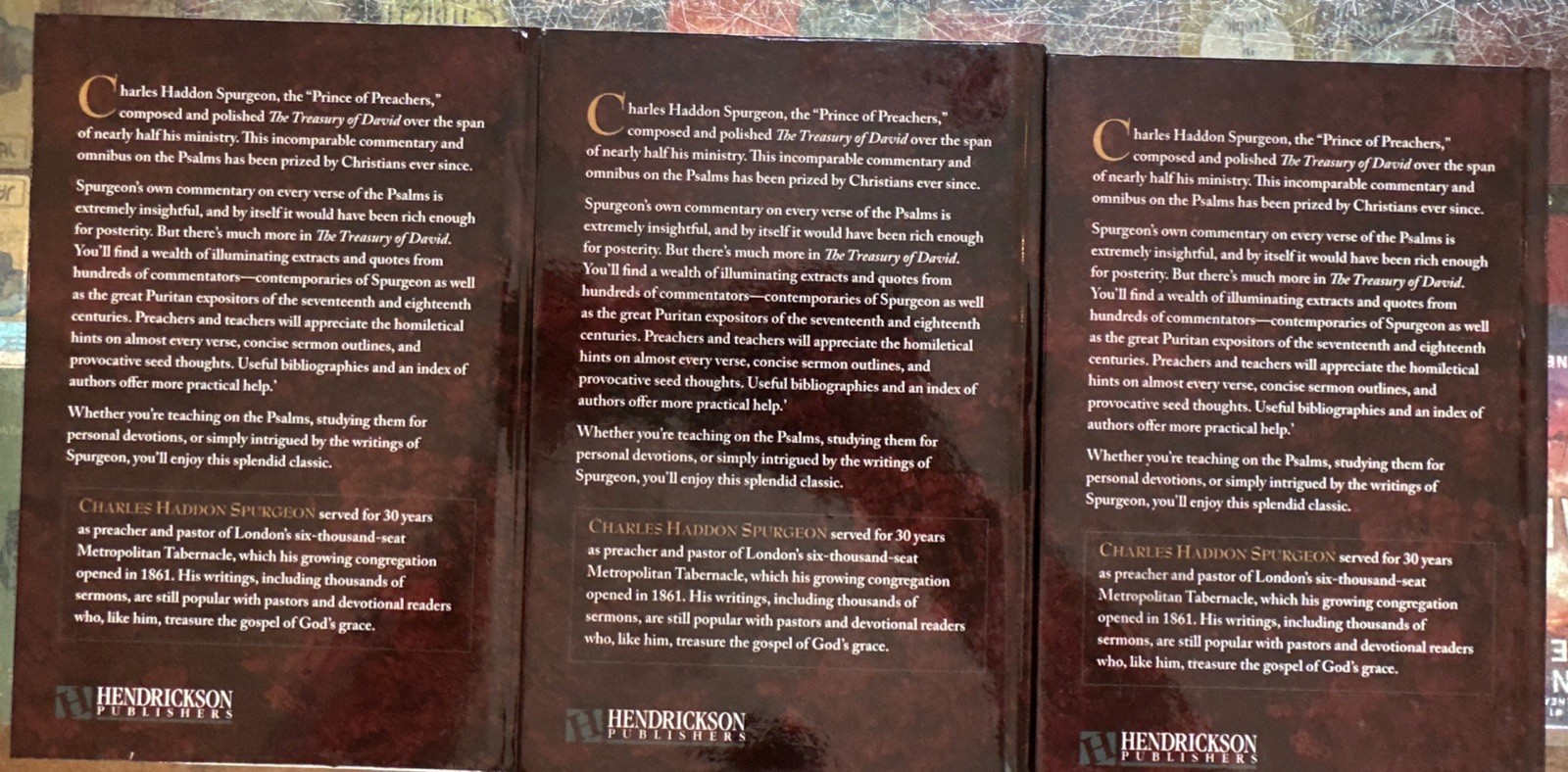 The Treasury Of David 3 Volume Set Hardcover By Charles H. Spurgeon Psalms 1-150
