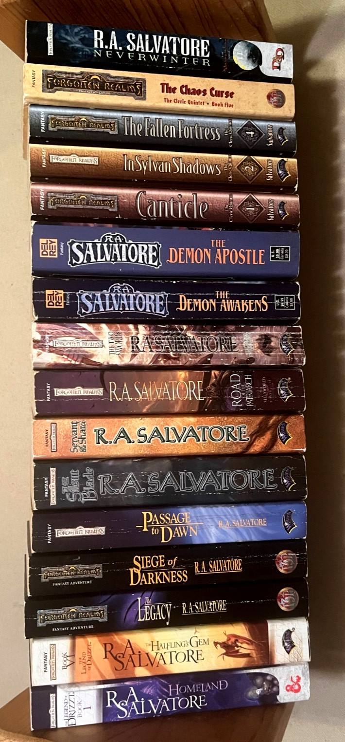 R. A. Salvatore Lot of 18 PBs HC Forgotten Realms DRIZZT Cleric LEGACY Demon