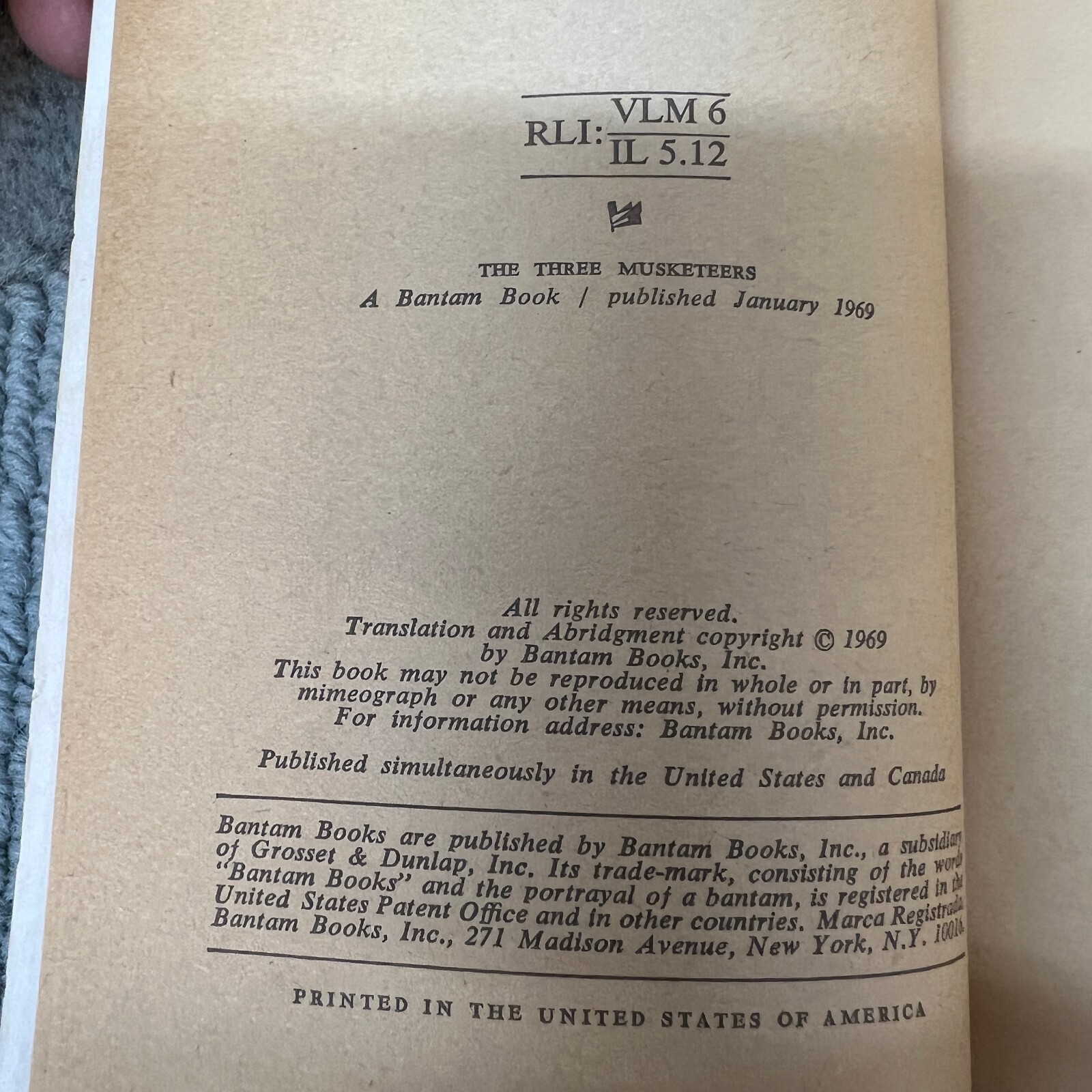The Three Musketeers Classic Paperback Book by Alexandre Dumas Bantam Books 1969