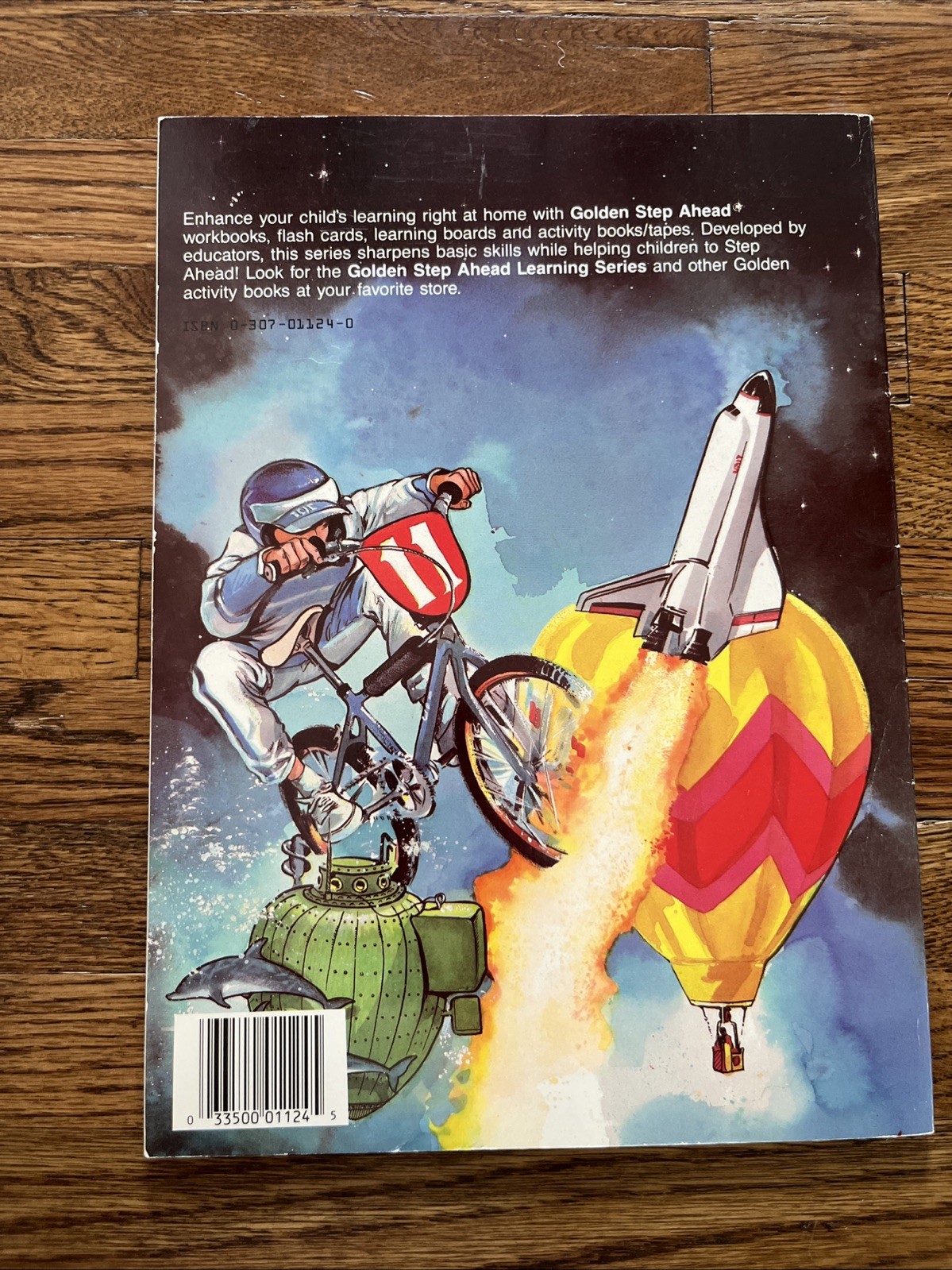 Vintage 1988 Golden Big Coloring Book Land, Sea, Space