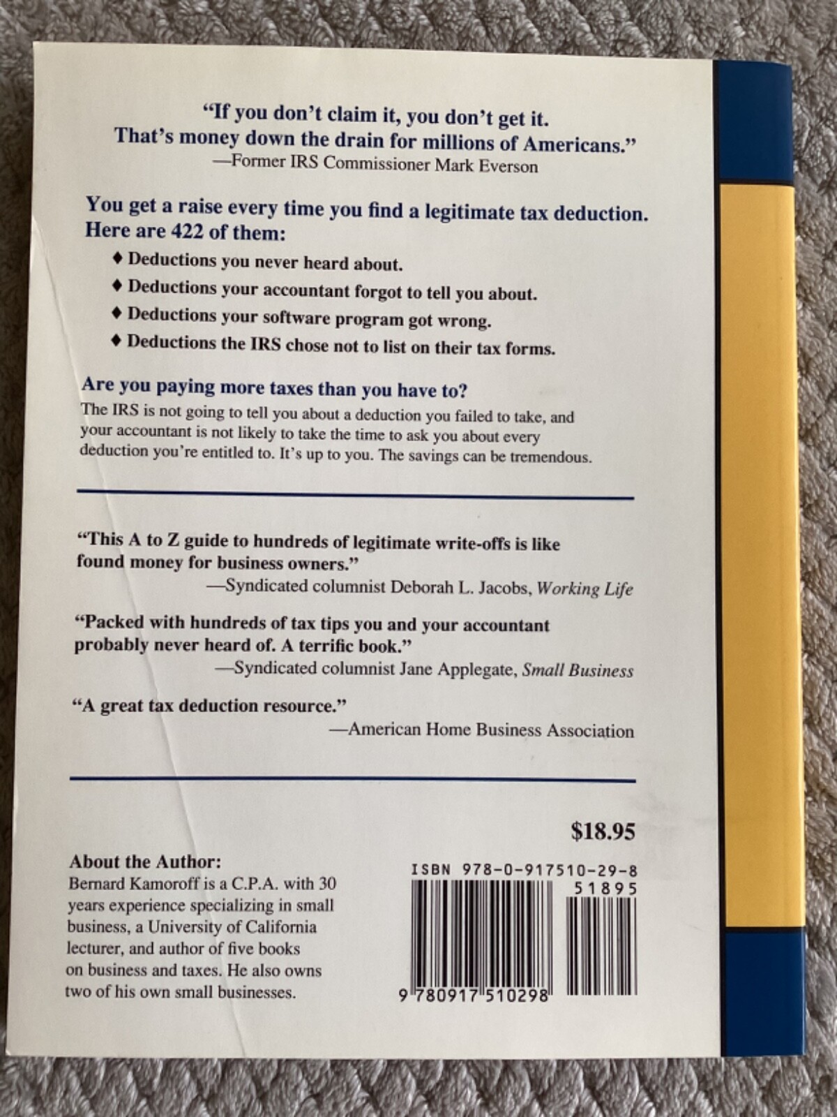 422 Tax Deductions for Businesses and Self-Employed (2008, Trade Paperback)