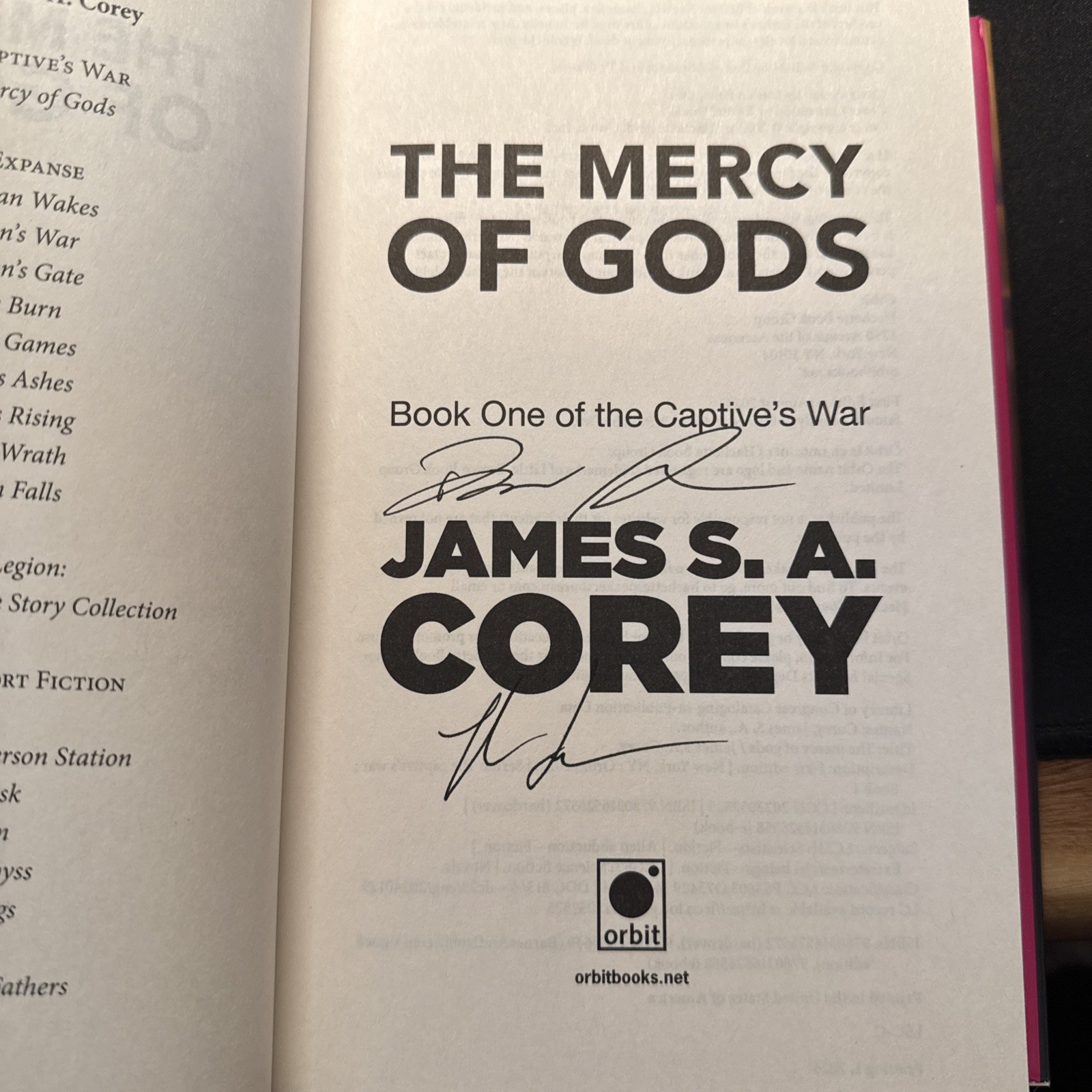 James S. A. Corey (Signed) The Mercy of Gods Hardcover 1st