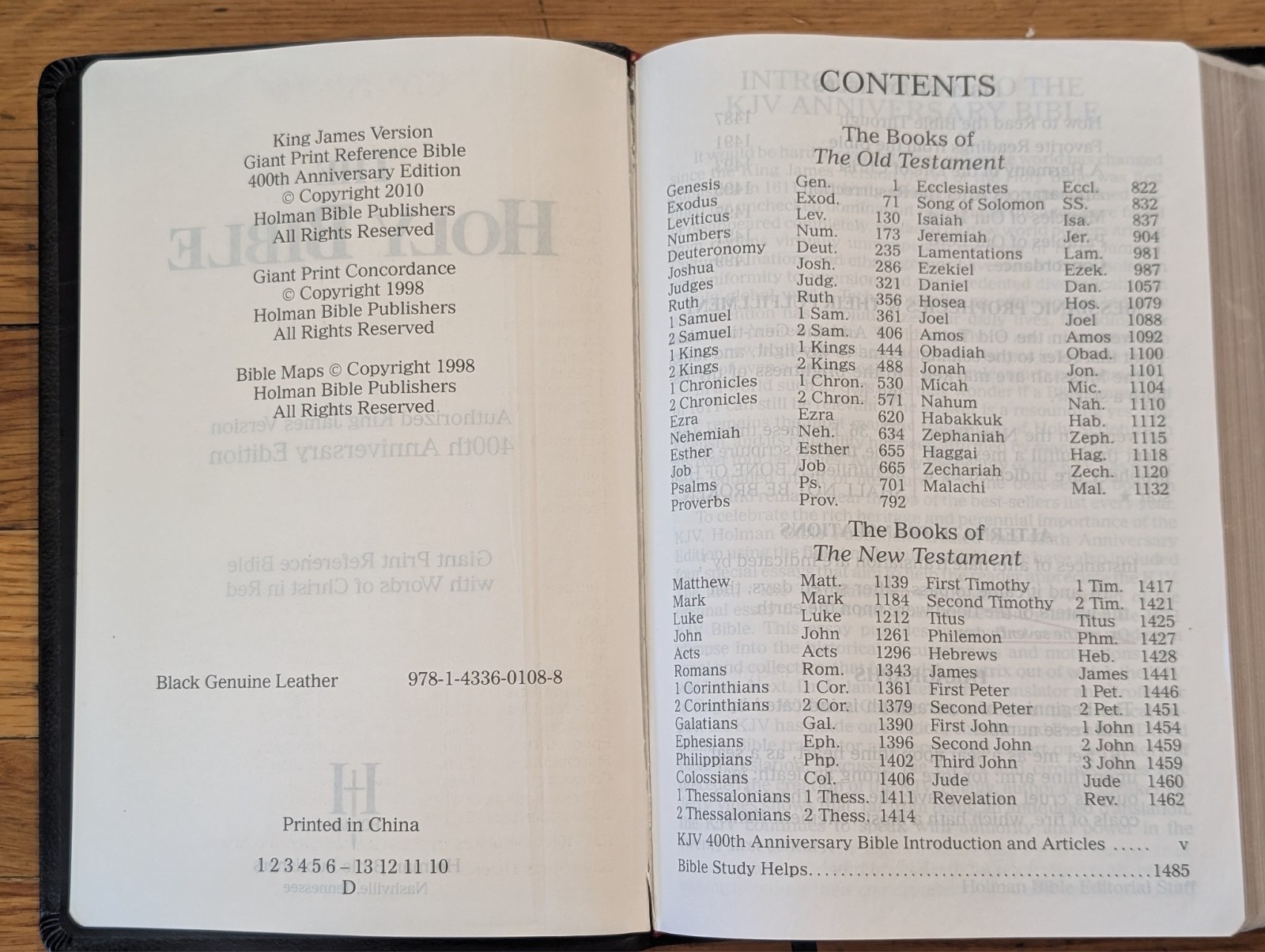 KJV 400th Anniversary Bible, Black Genuine Leather, Holman Bible Publishers