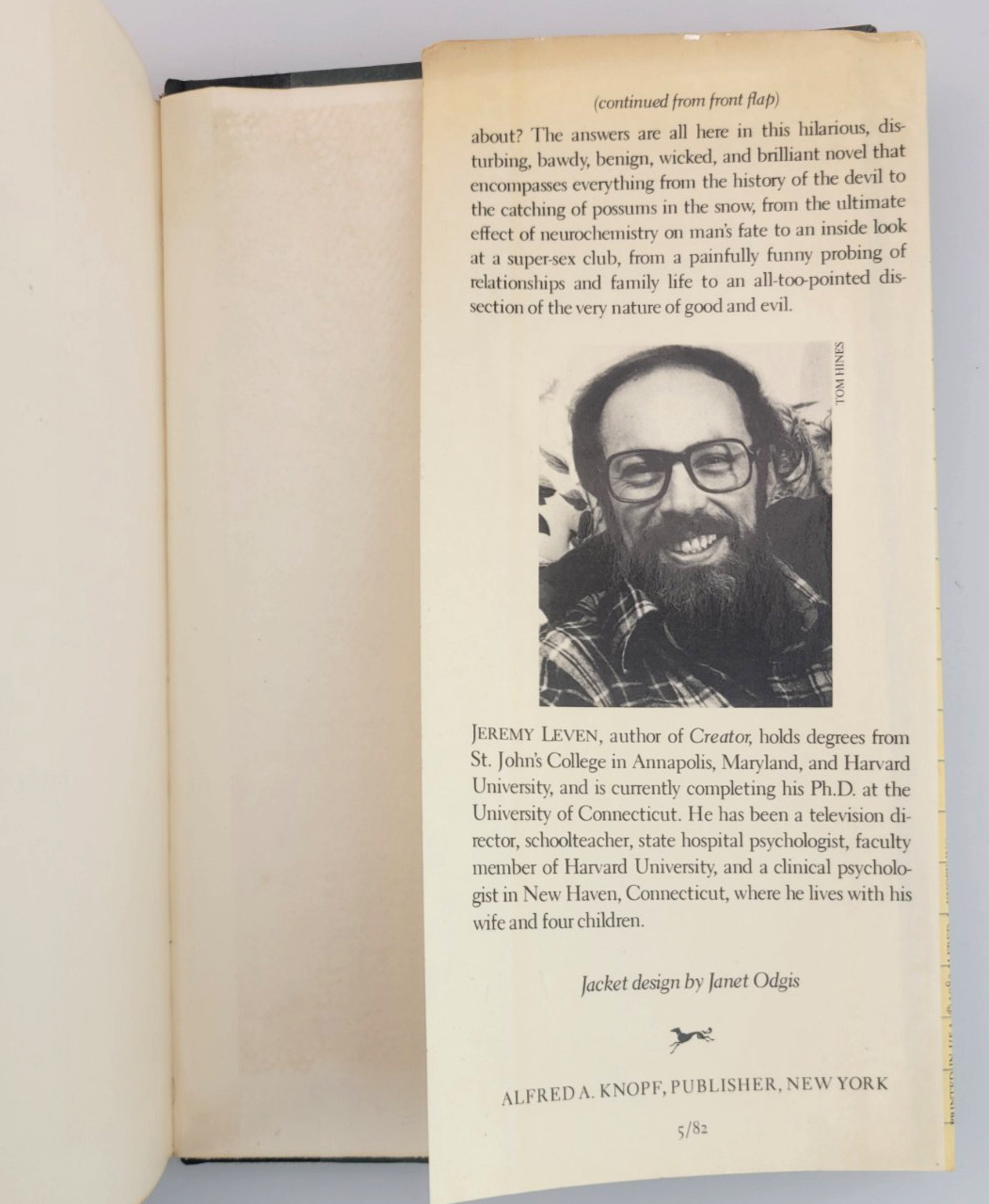 Satan His Psychotherapy and Cure Jeremy Leven 1982 First Edition Hardcover Book