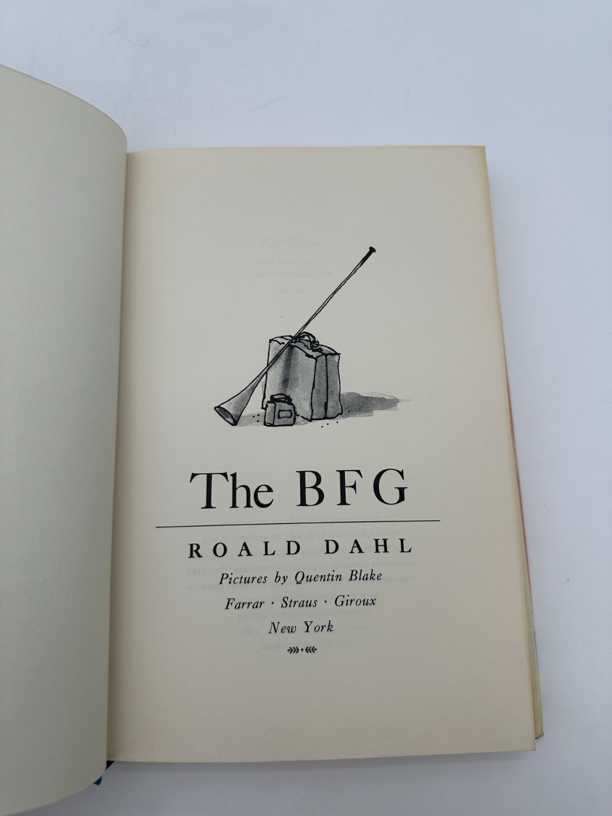 The BFG Roald Dahl 1st American Edition 1982 FSG Quentin Blake HC DJ