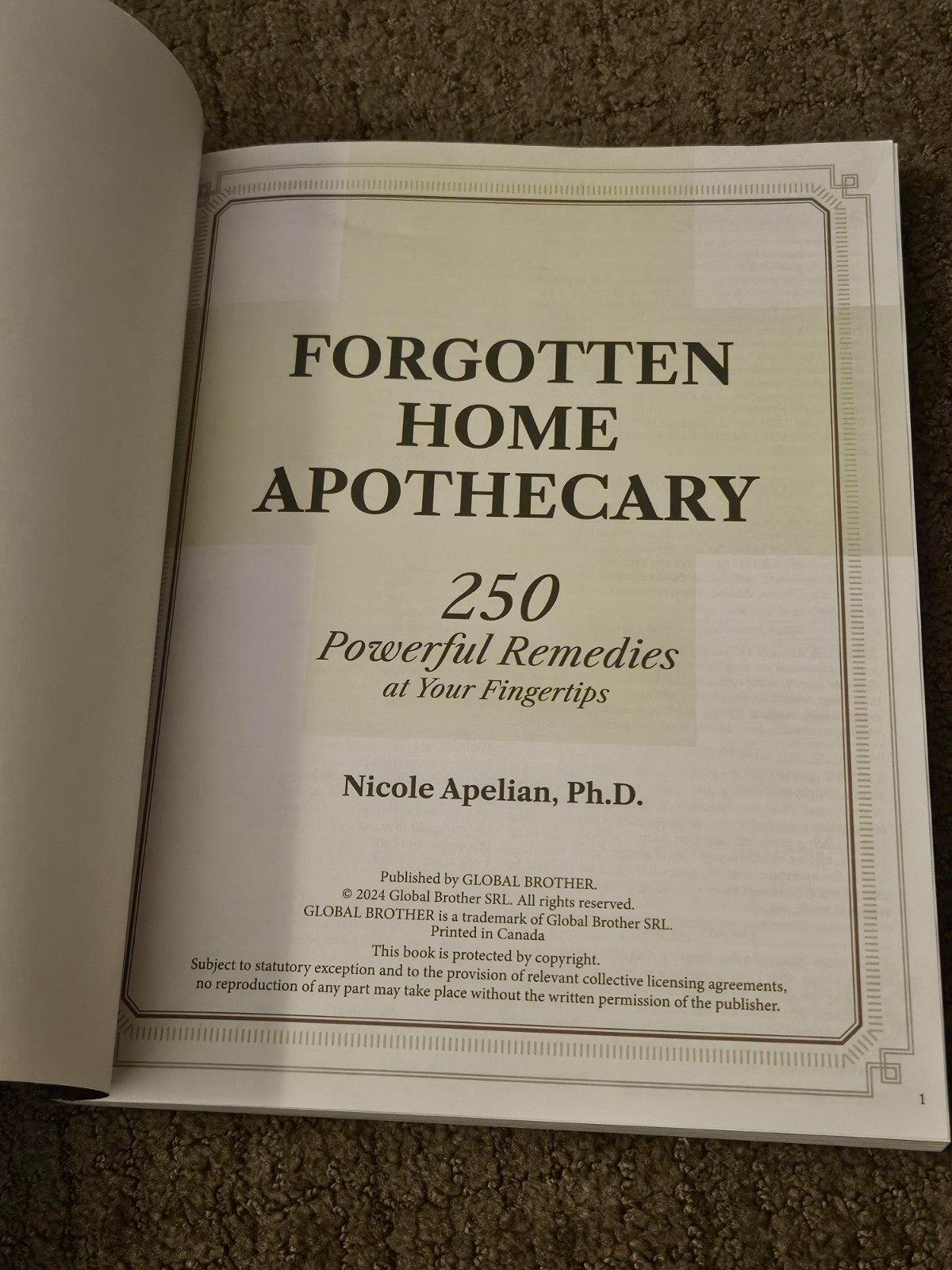 Forgotten Home Apothecary 250 Powerful Remedies at Your Fingertips Book Apelian