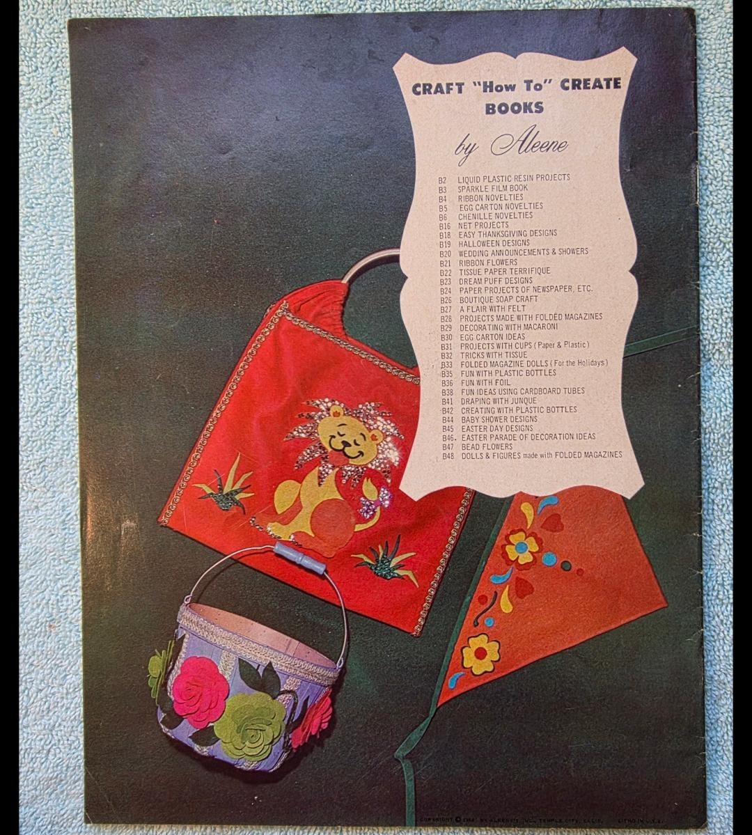 Vintage 1960s Aleene Craft Book Lot of 3 Chenille, Flair Felt, Feather Fantasies