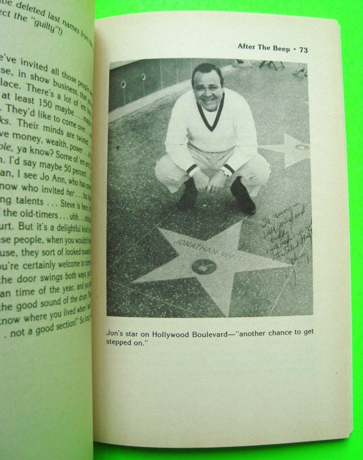 1989 JONATHON WINTERS – AFTER THE BEEP 132-pg Comedic Softbound Book UNUSED Xlnt