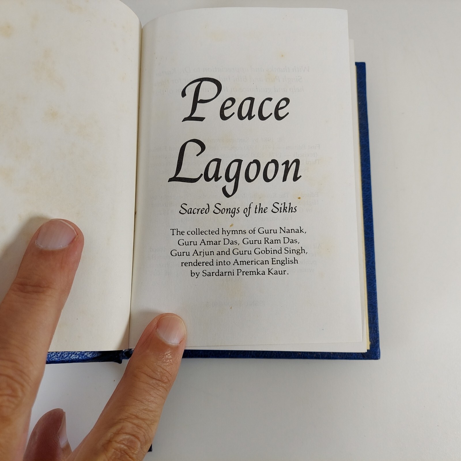 Peace Lagoon Sacred Songs Of The Sikhs The Collected Hymns 1989 Printing HC