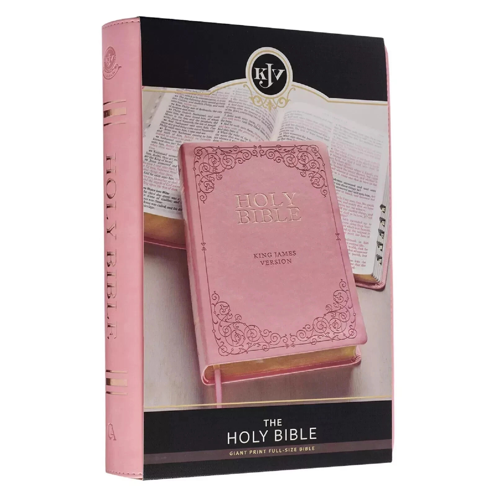 KJV Pink Faux Leather Giant Print Bible Thumb Indexed BRAND NEW in Shrink Wrap!!