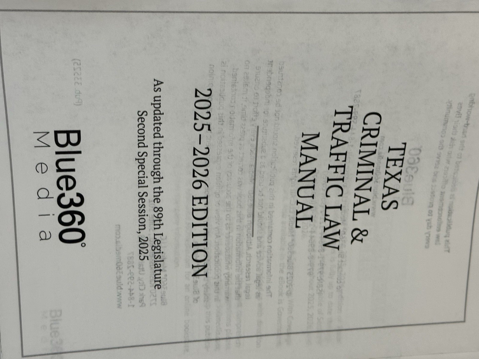 Texas Criminal and Traffic Law Manual 2025-26 Edition