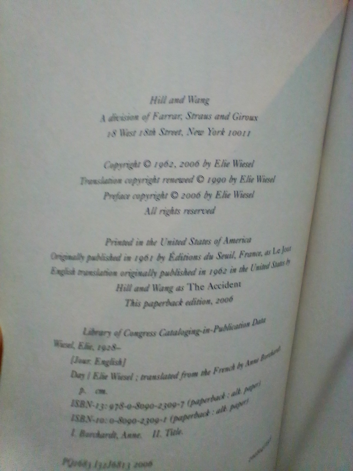 Day by Elie Wiesel