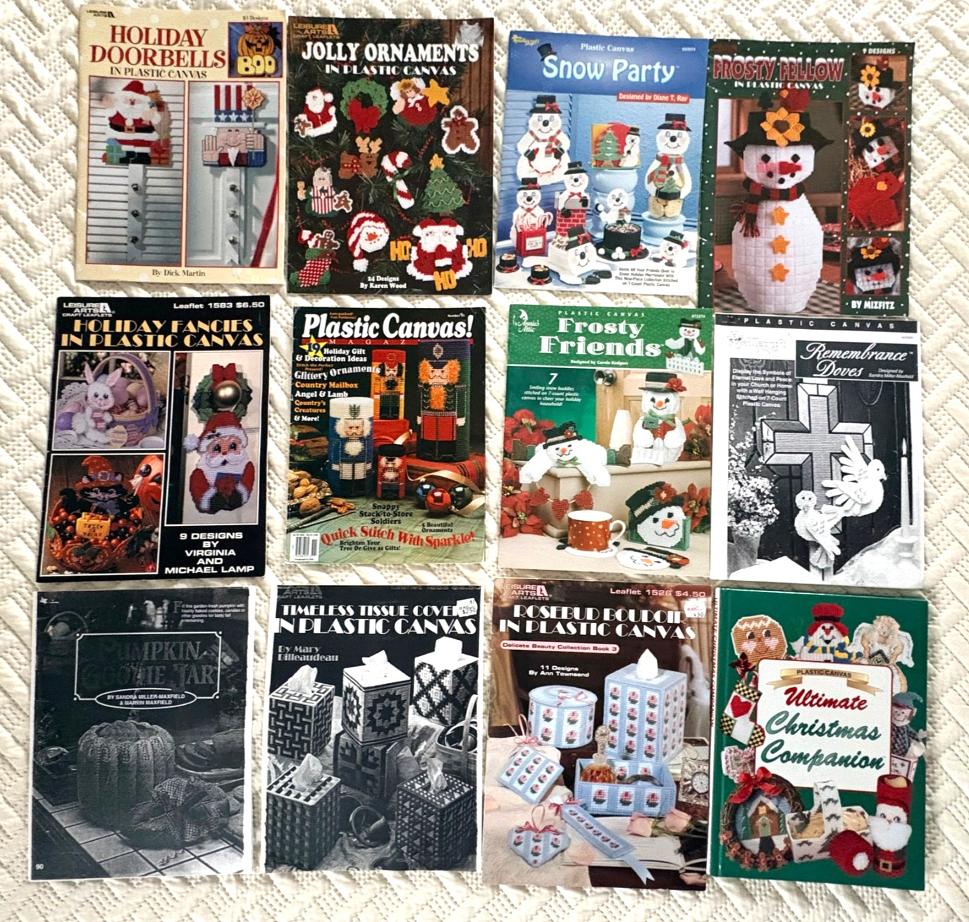 Lot PLASTIC CANVAS Project Books Patterns Christmas Holidays Hard Cover Leaflets