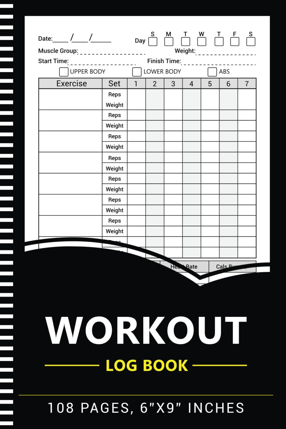 Workout Log Book: Exercise & Weight Training Planner, Fitness Record Tracker for