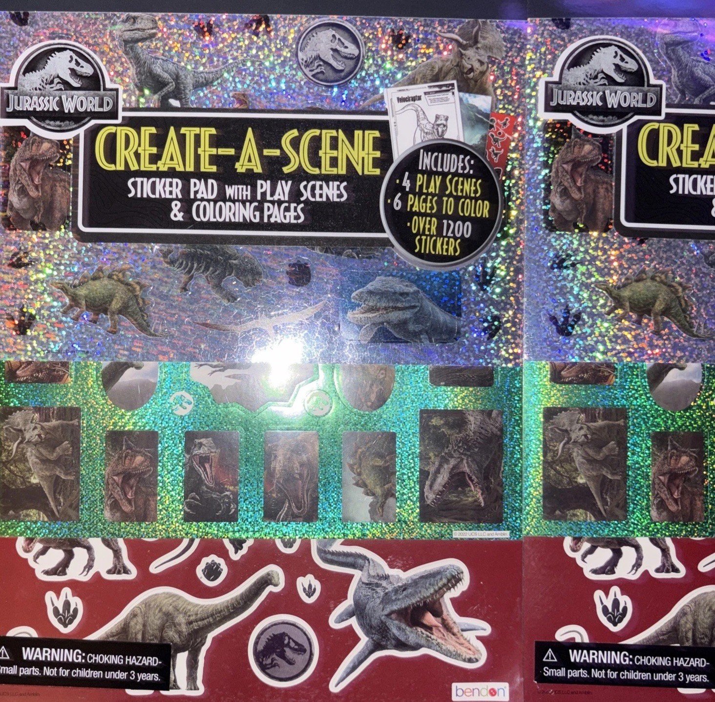 2 (X) BRAND NEW Jurassic World Create-a-Scene Sticker Activity Pads