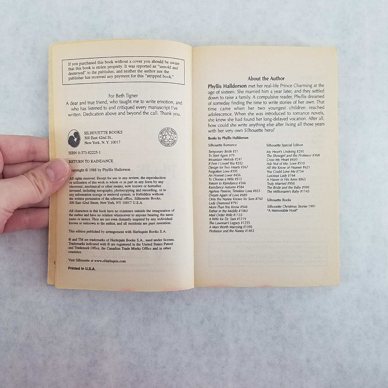 Return to Raindance by Phyllis Halldorson (2000, Mass Market) – Nebraska