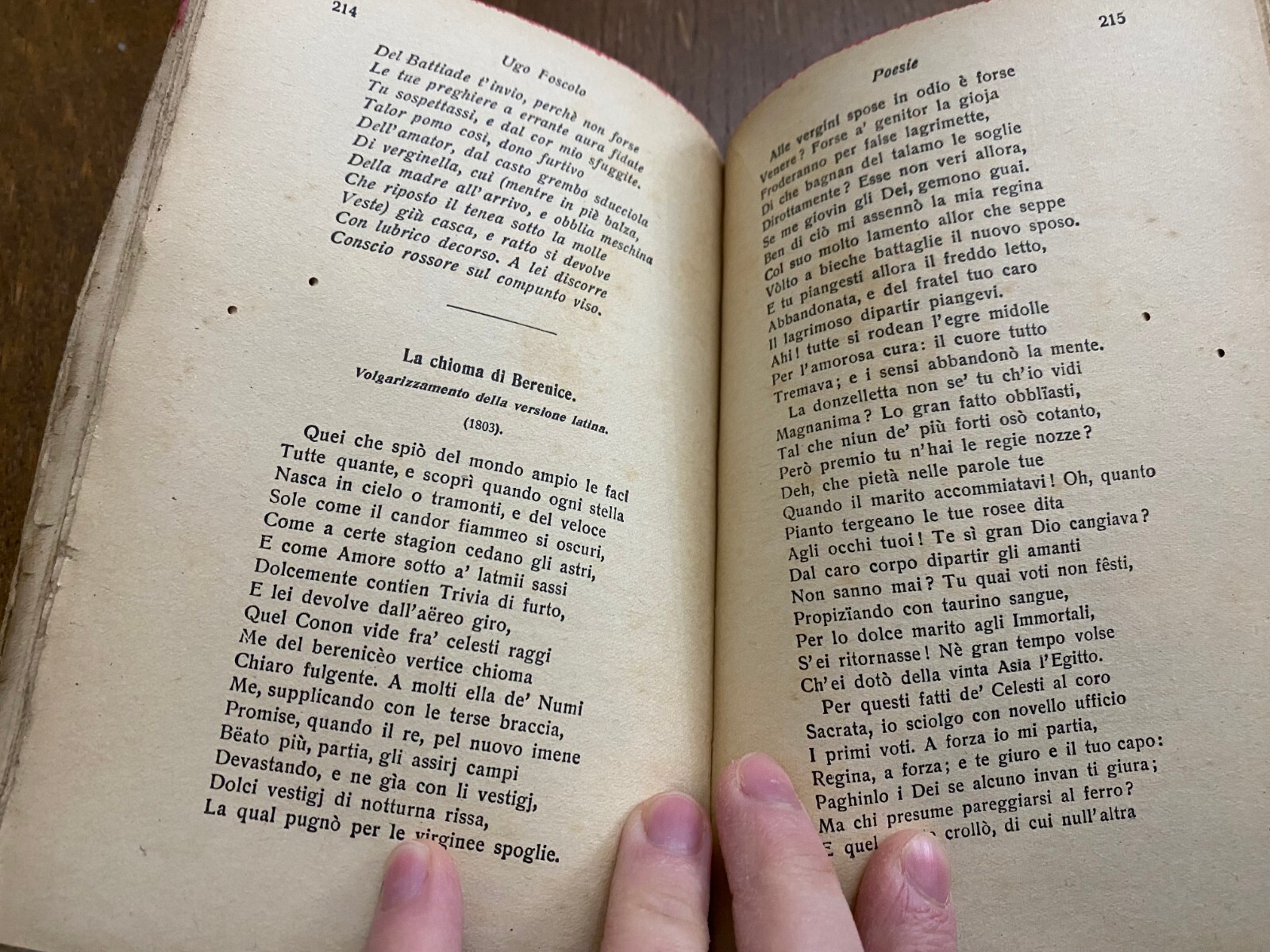 OLD ITALIAN BOOK POESIE CLASSICI ITALIANI #398 BY UGO FOSCOLO YEAR 1796